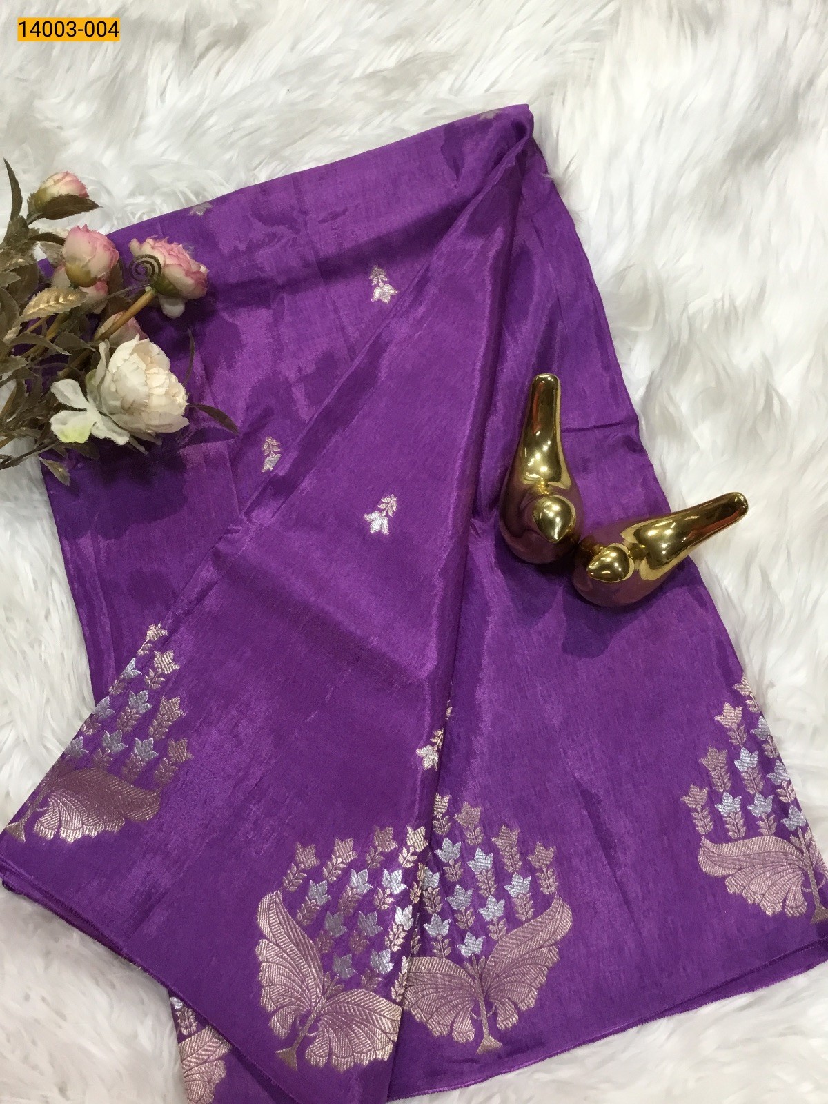 Violet Pure Manipuri Soft Silk Saree