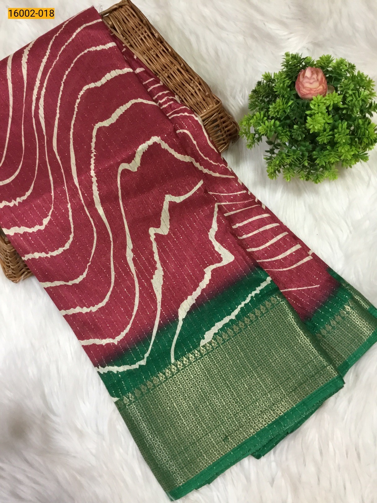 Pink Rekko silk printed sarees