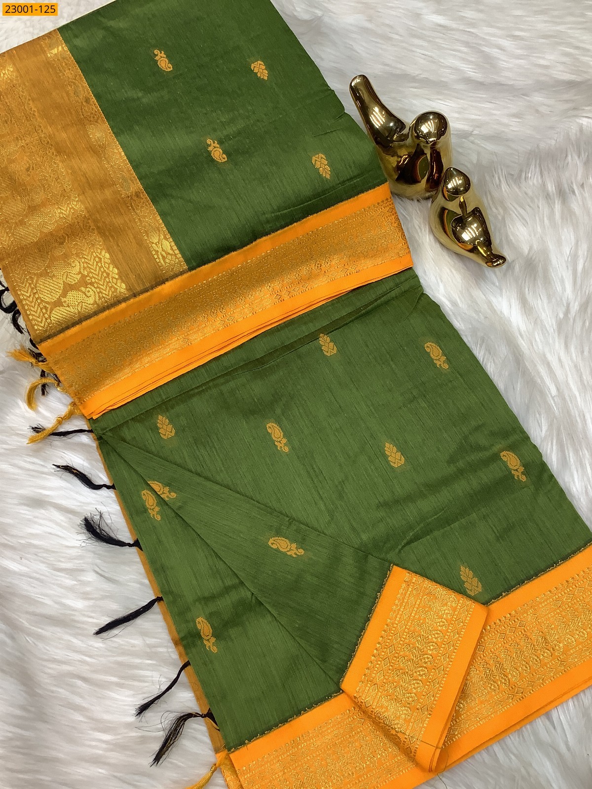 Olive Green Kalyani cotton sarees