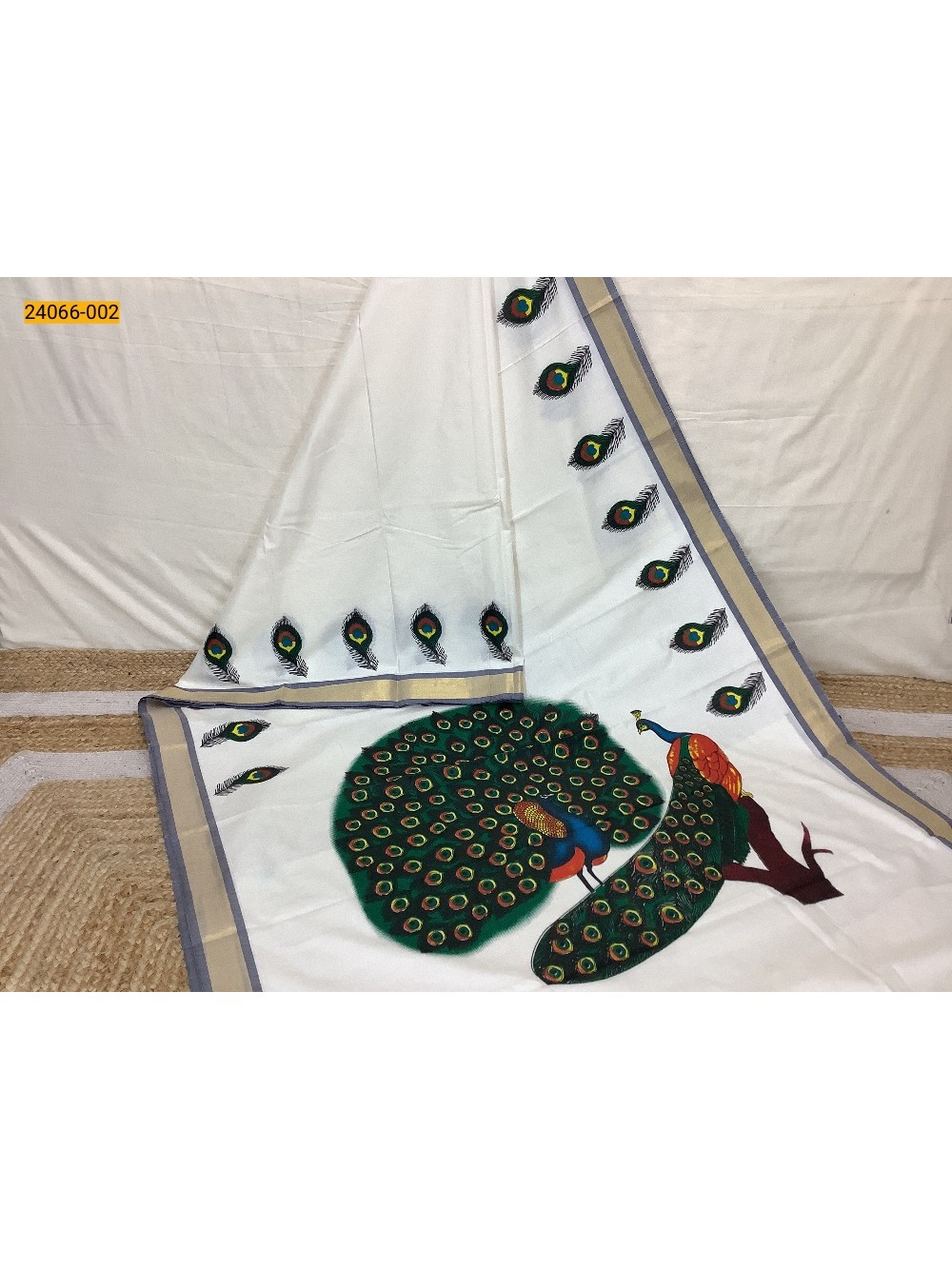 Kerala Mural Printed Cotton Saree