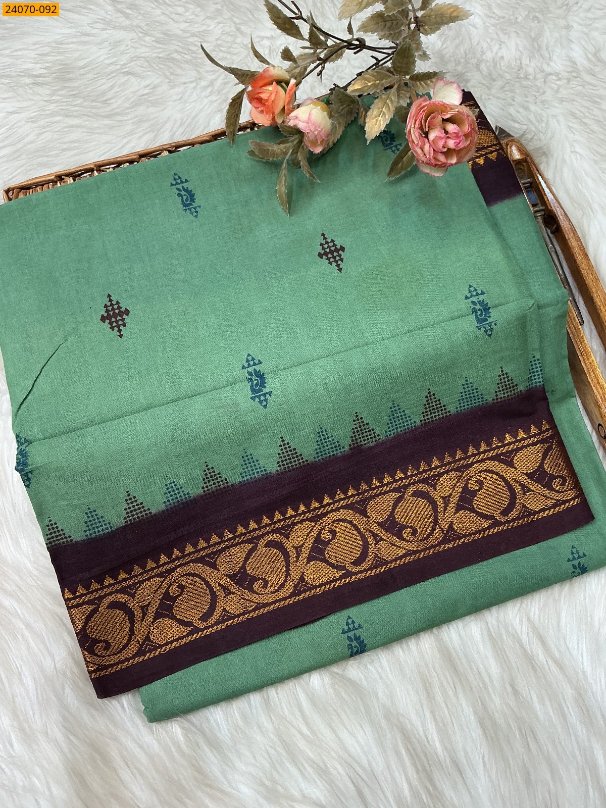 Green Sungudi Pure Cotton Saree