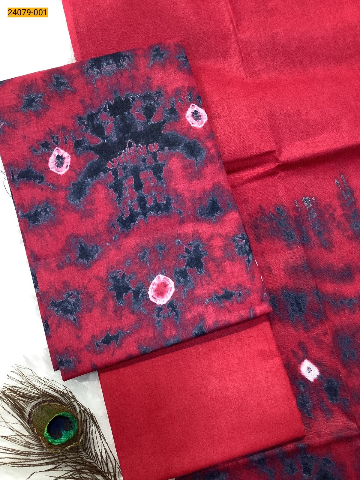 Pink With Gray Handloom Pure Cotton Salwar Suit Material