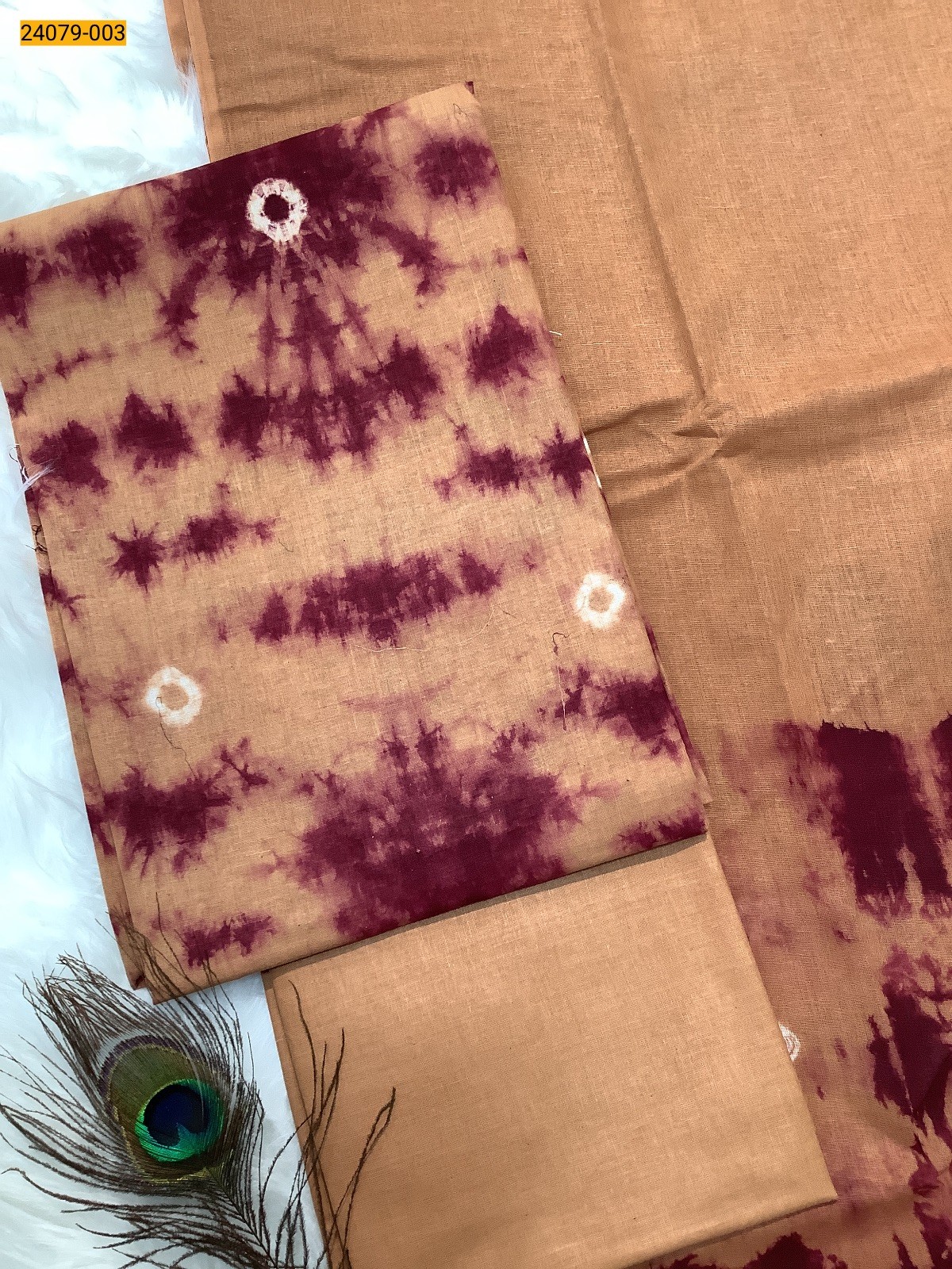 Golden Whit Maroon Handloom Pure Cotton Salwar Suit Material