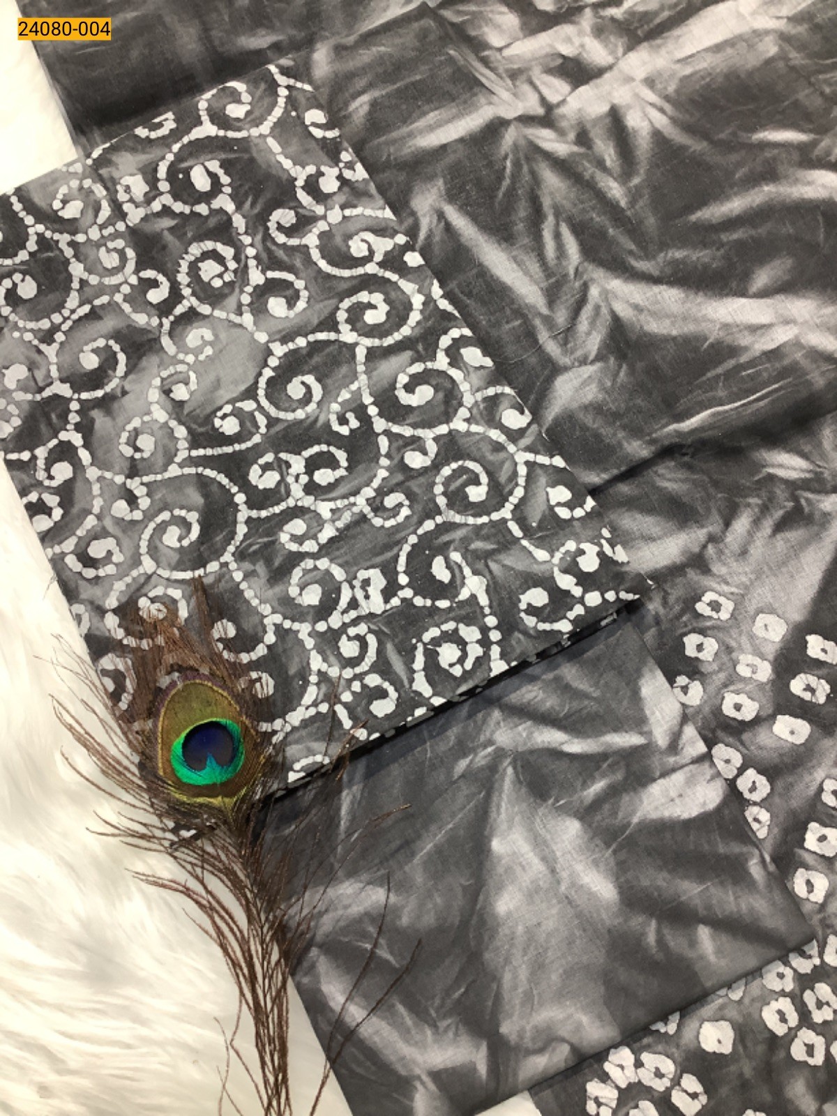 Gray Unstitched Salwar Suit Material