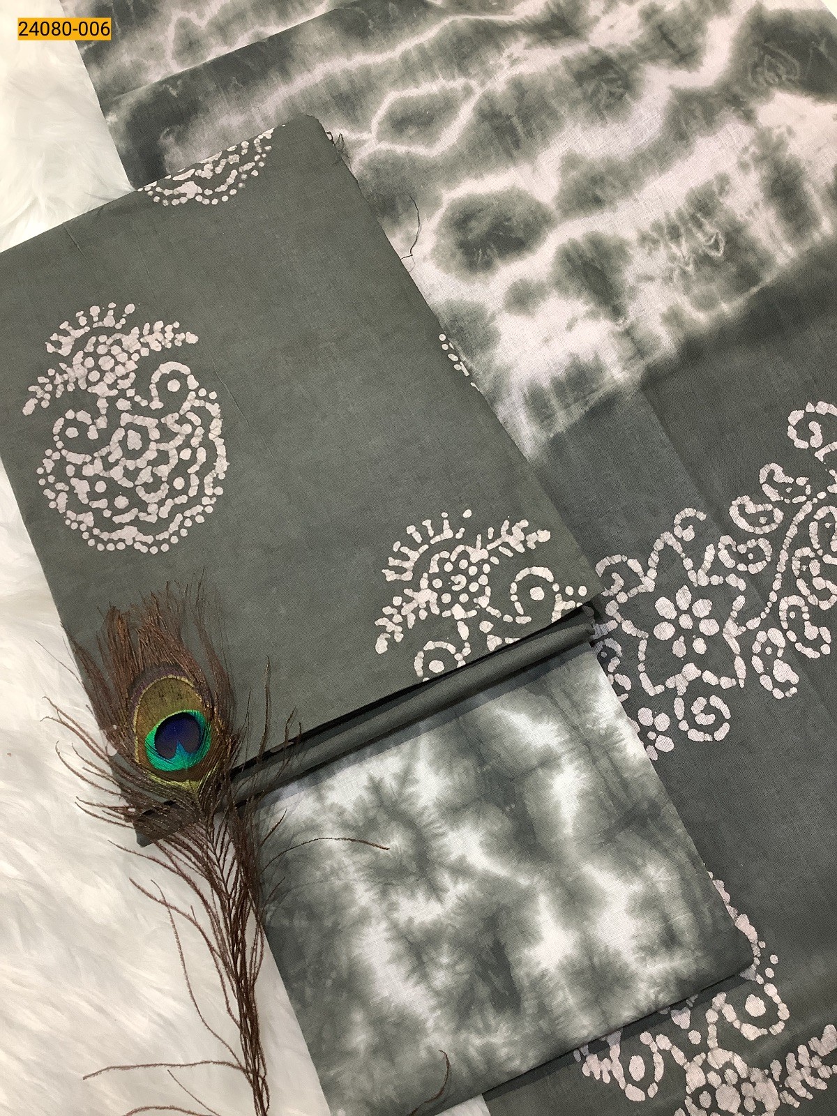 Gray Unstitched Salwar Suit Material