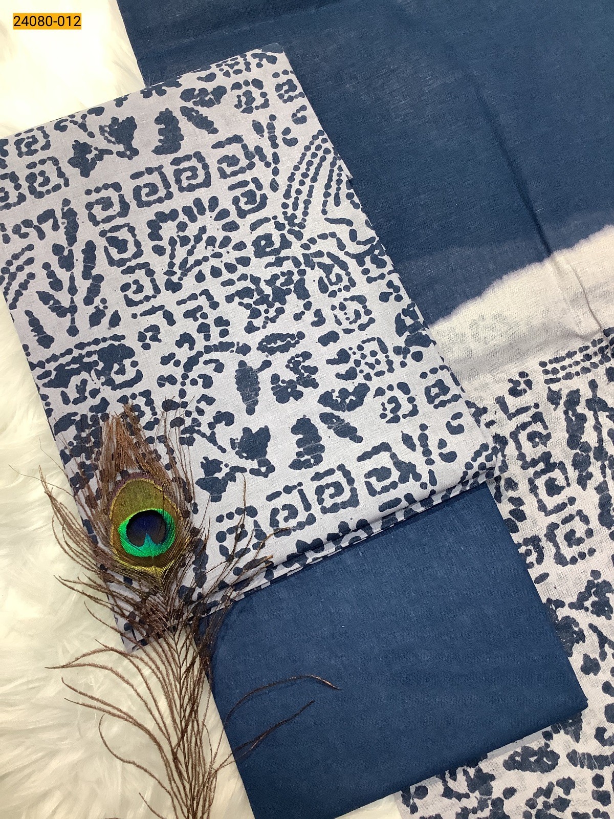 Blue Unstitched Salwar Suit Material