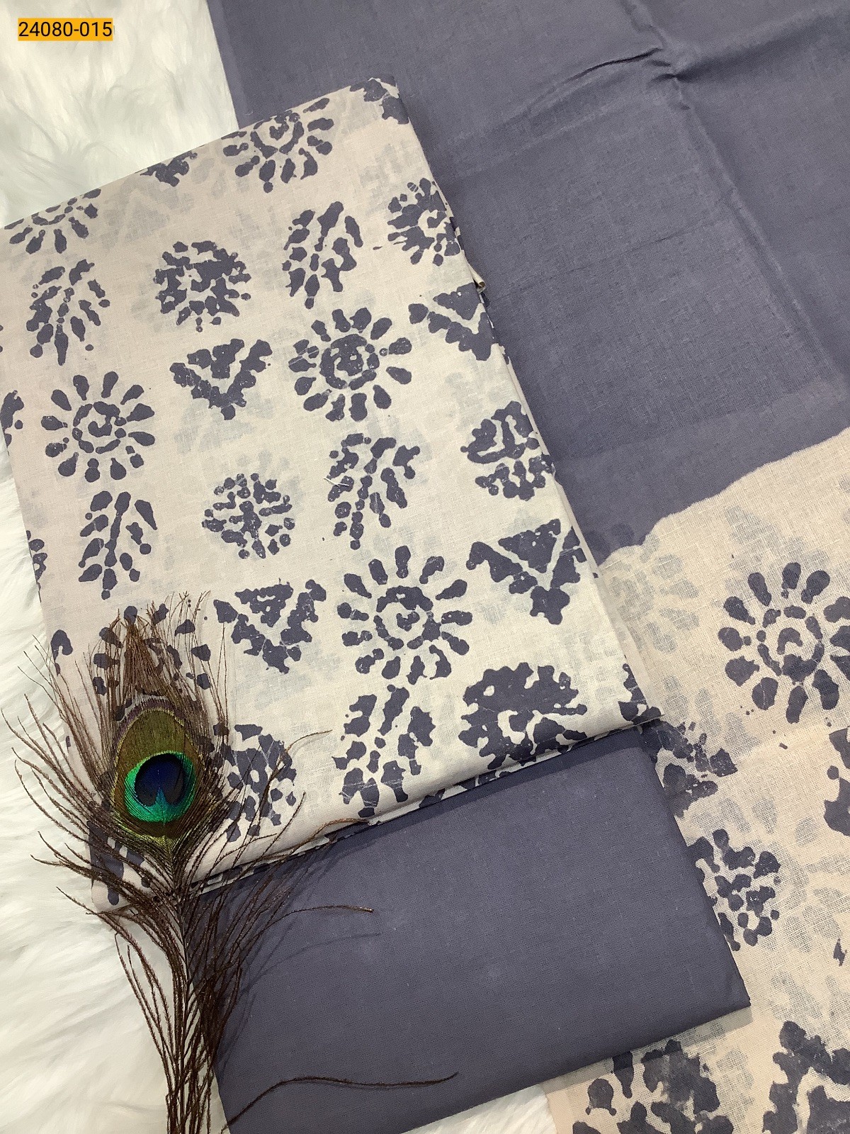 Gray Unstitched Salwar Suit Material
