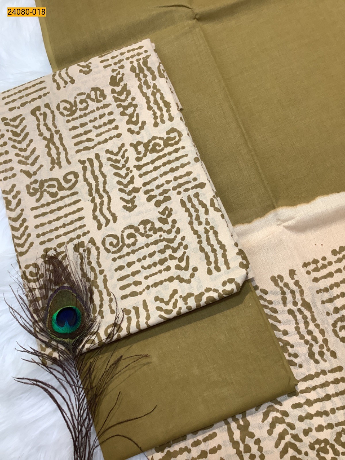 Green Unstitched Salwar Suit Material