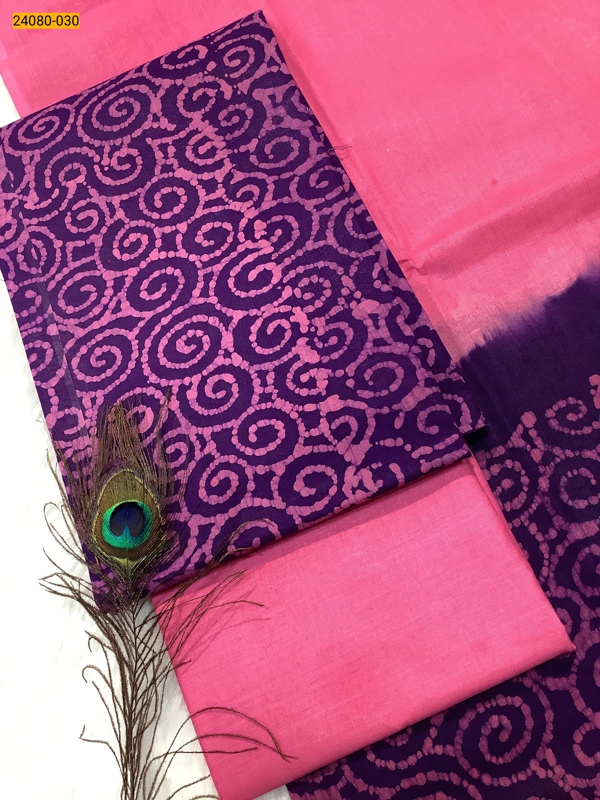 Pink Unstitched Salwar Suit Material