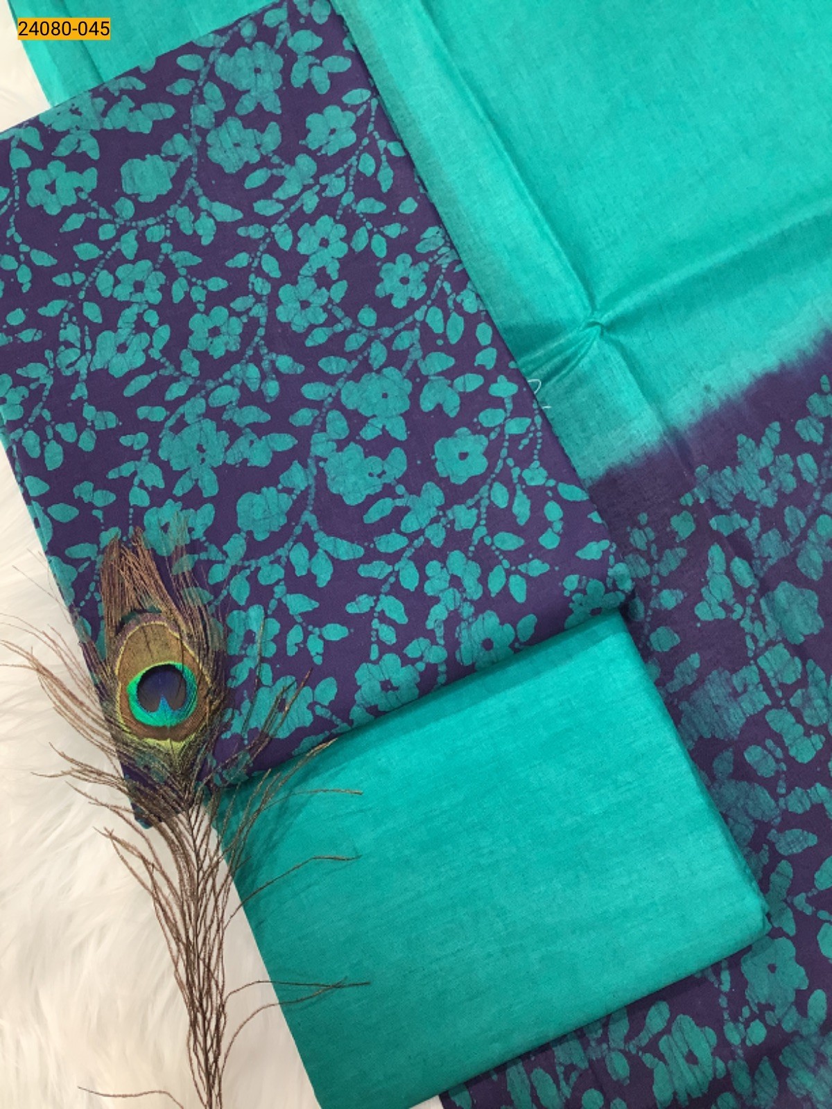 Rama Blue Unstitched Salwar Suit Material