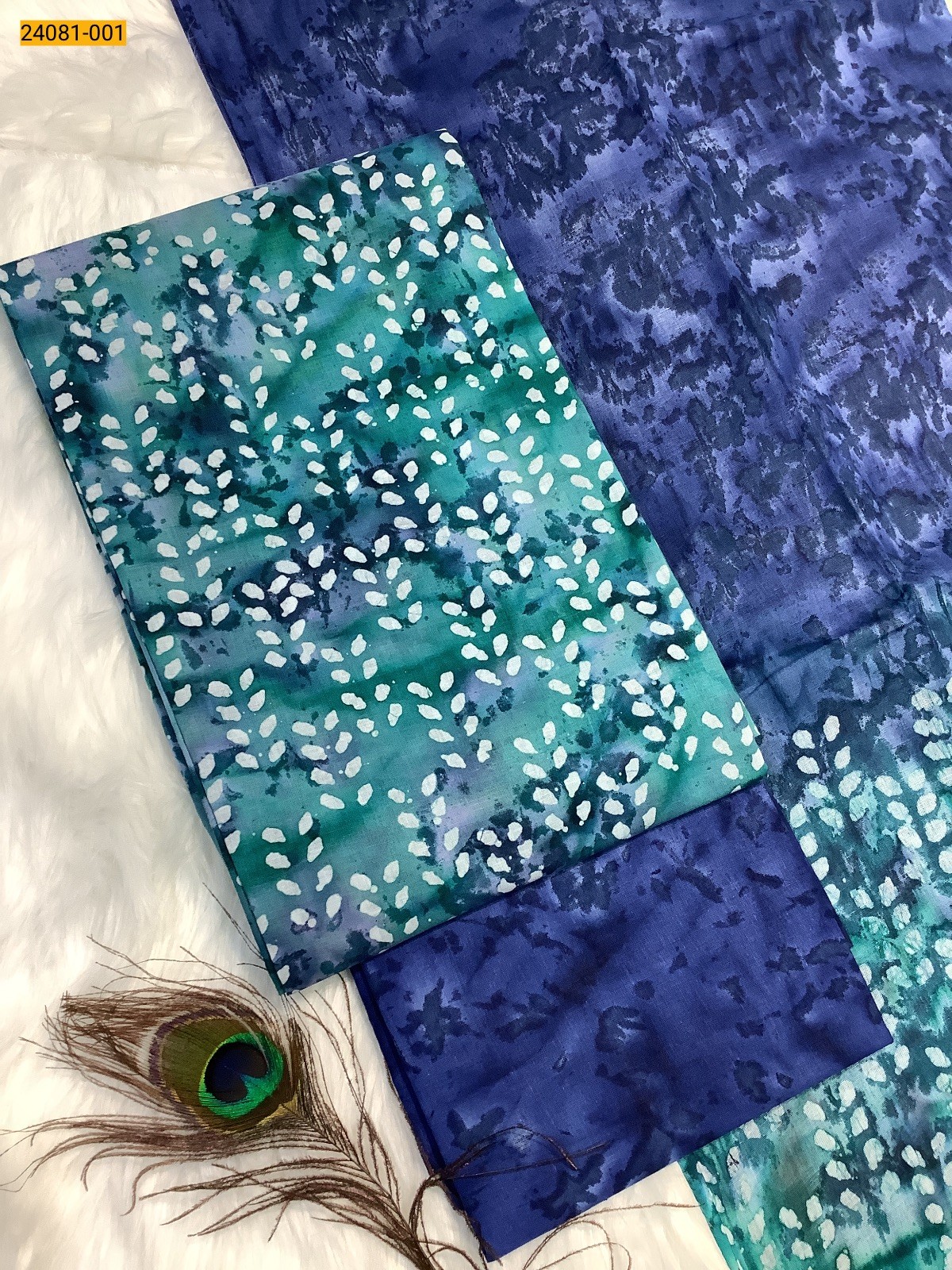 Blue With rama Blue Unstitched Salwar Suit Material