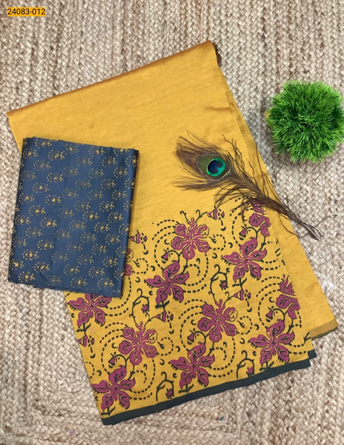 Yellow South Mix Cotton Saree