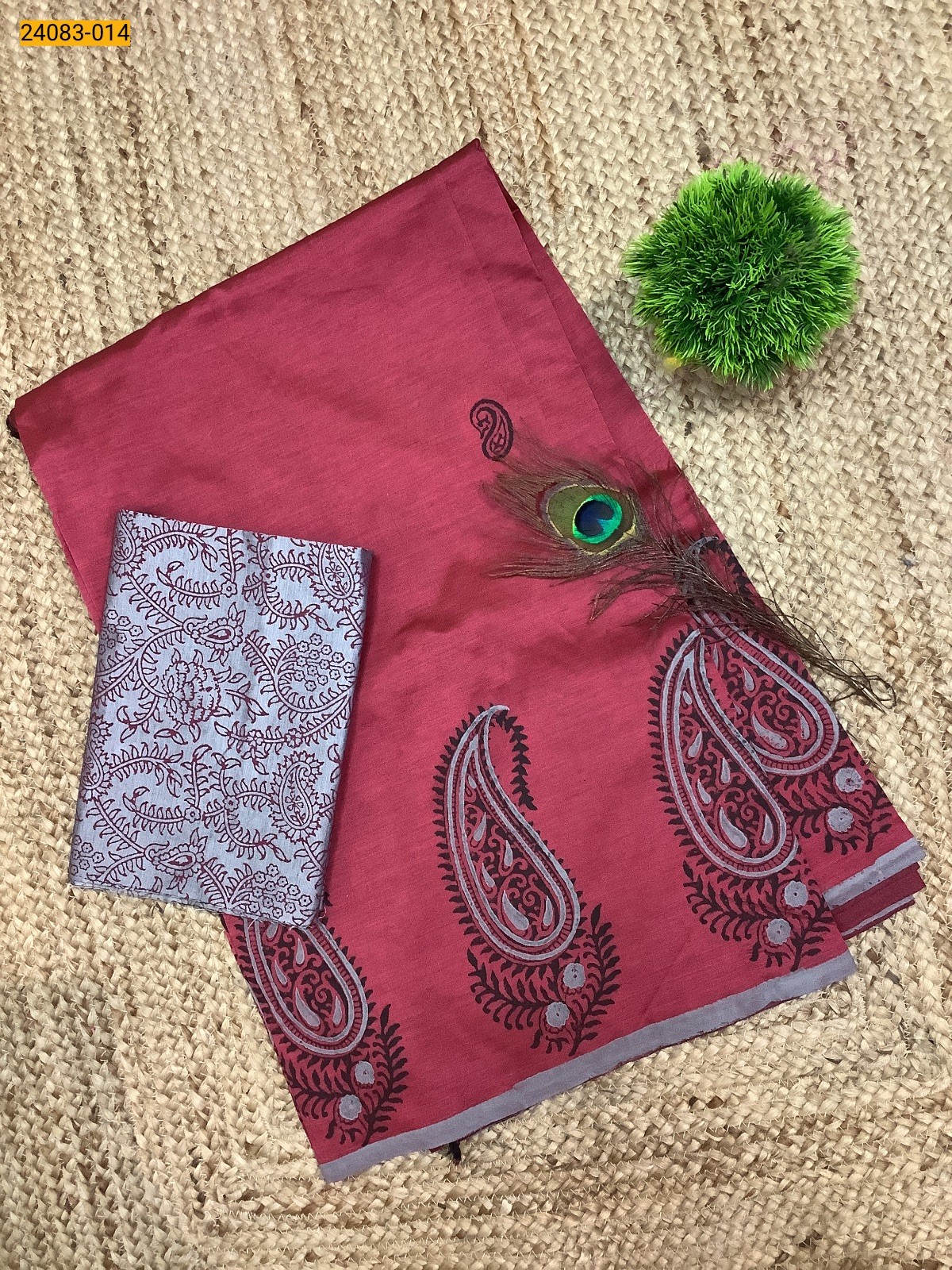Red South Mix Cotton Saree