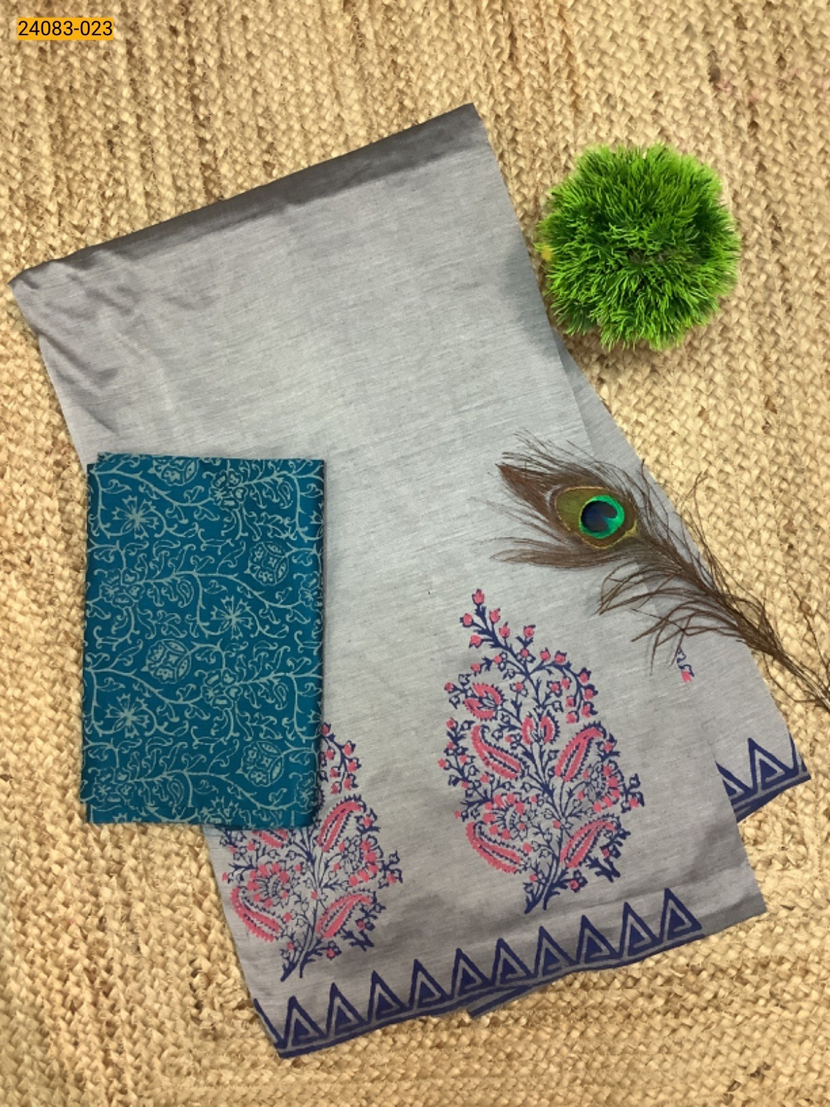 Gray South Mix Cotton Saree