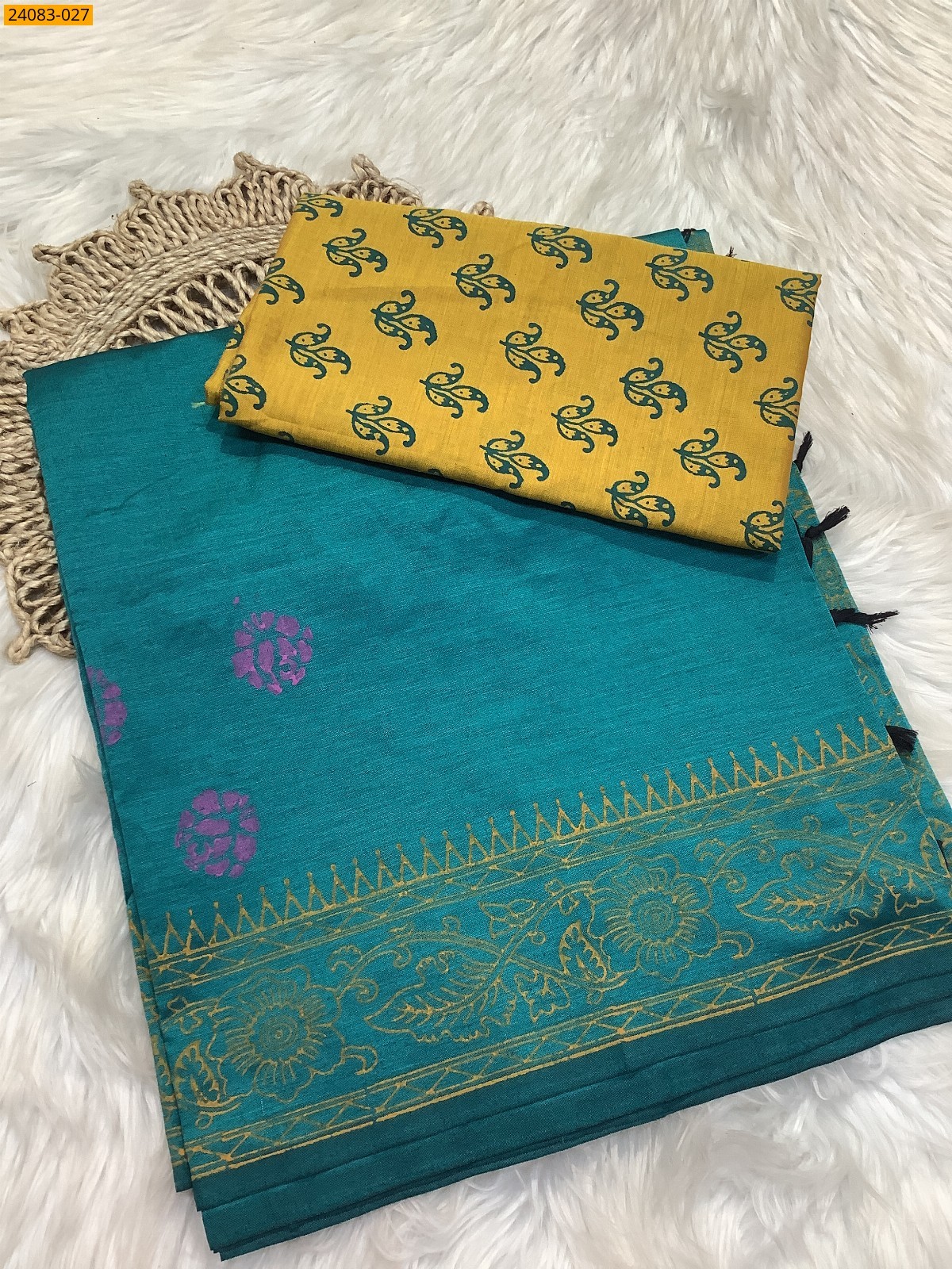 Blue South Mix Cotton Saree