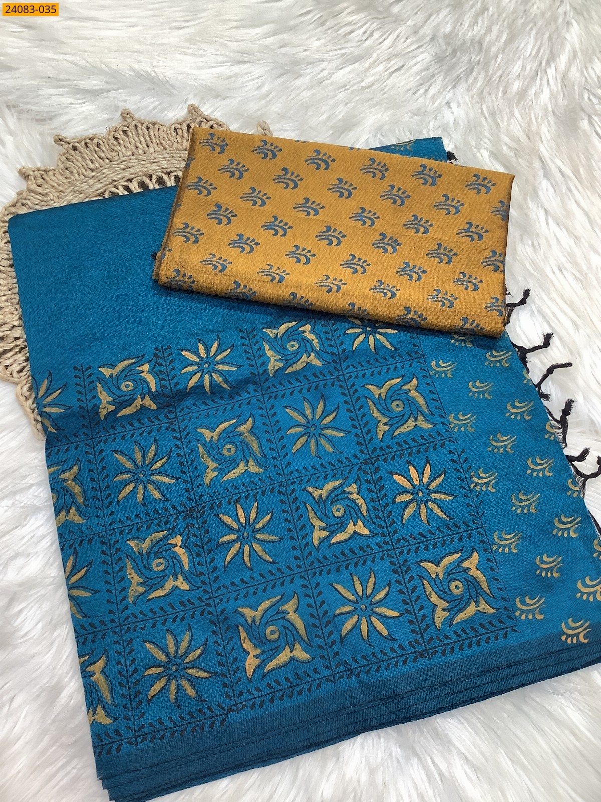 Blue South Mix Cotton Saree