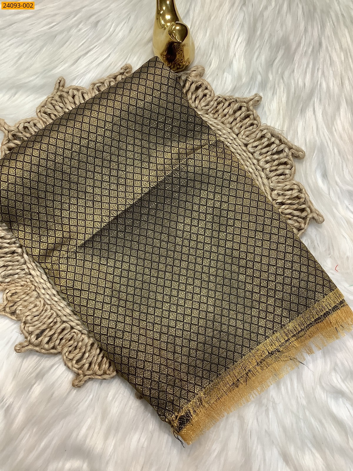 Black Printed and brocade blouse material
