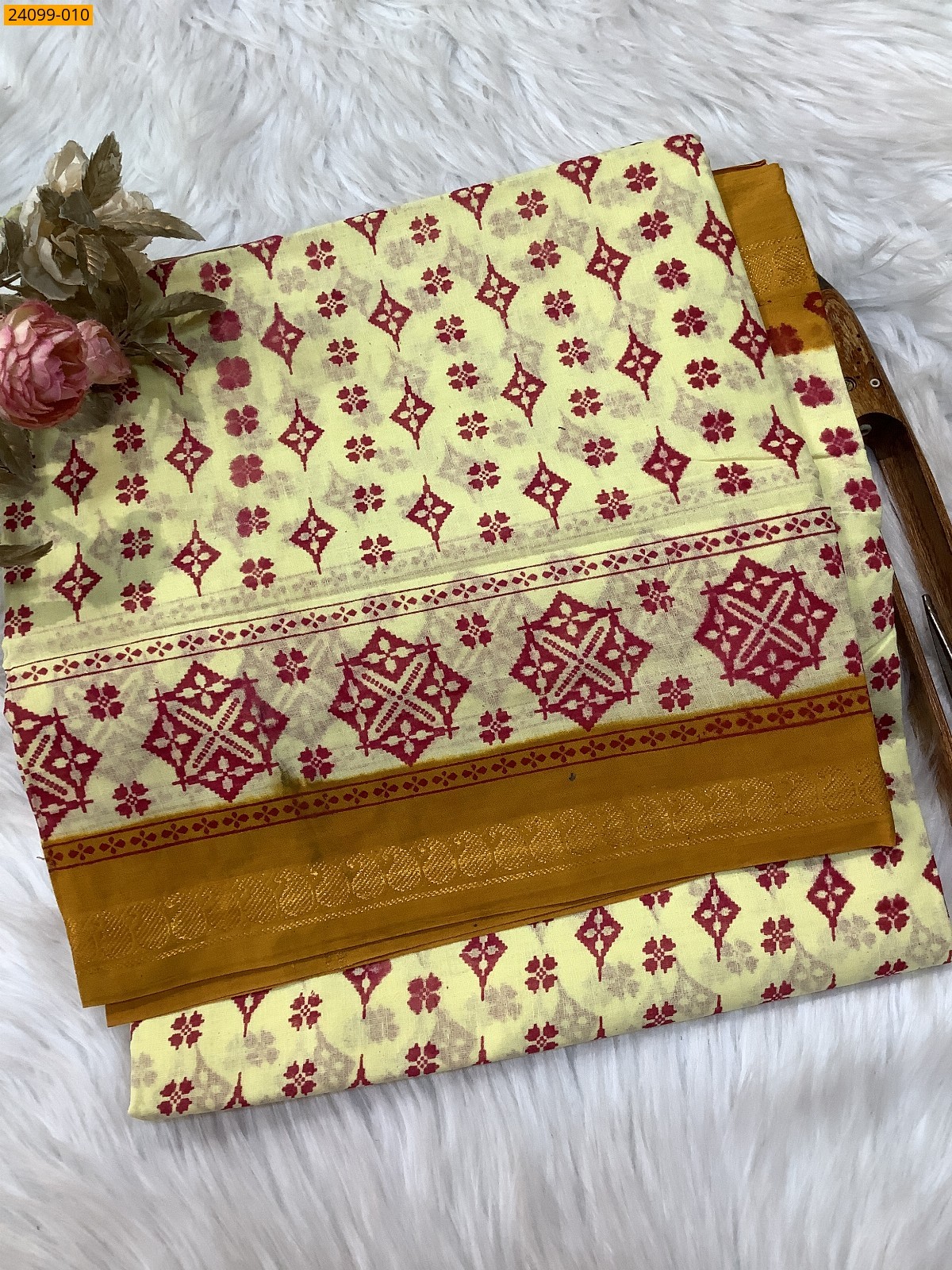 Sungudi Cotton printed saree