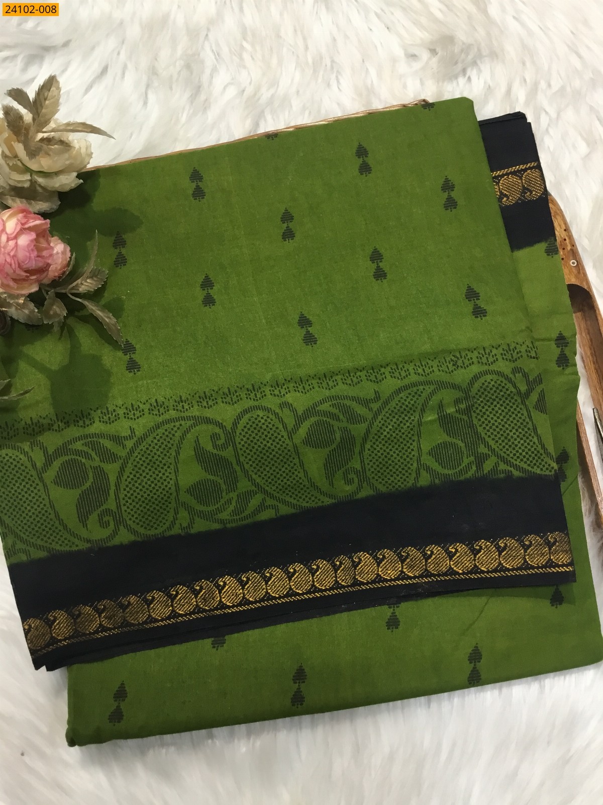 Sungudi Cotton Printed Saree