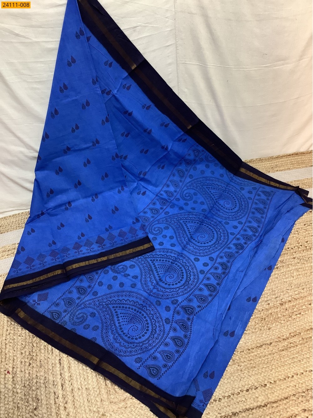 Royal Blue Sungudi Cotton Printed Saree Royal Blue Sungudi Cotton Printed Saree