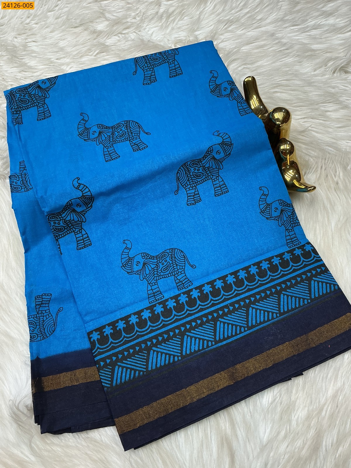 Sungudi cotton printed saree