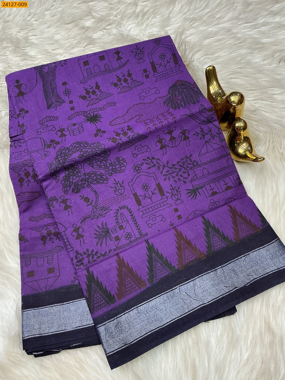 Sungudi Cotton Printed Saree