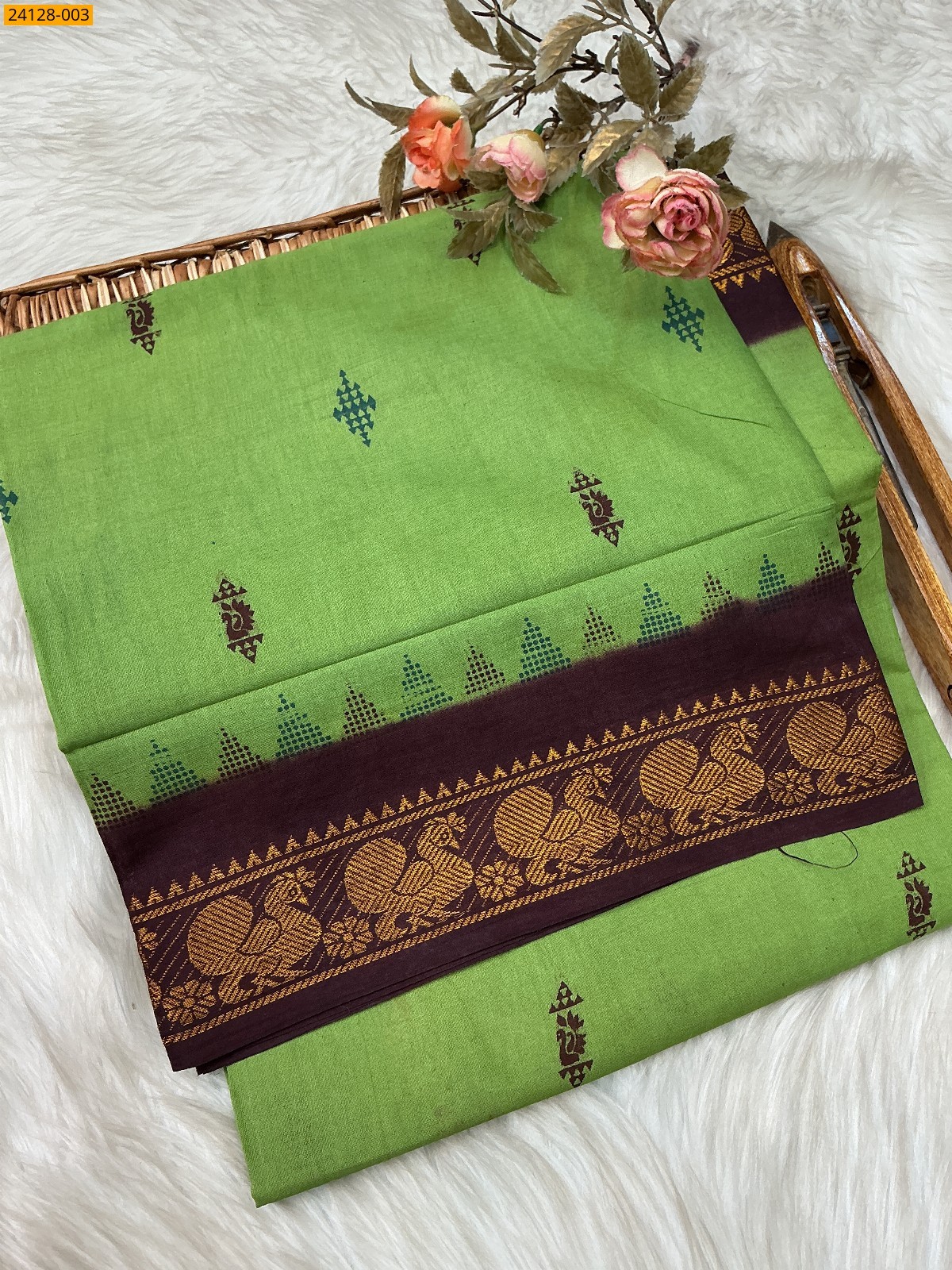 Green Sungudi Pure Cotton Saree