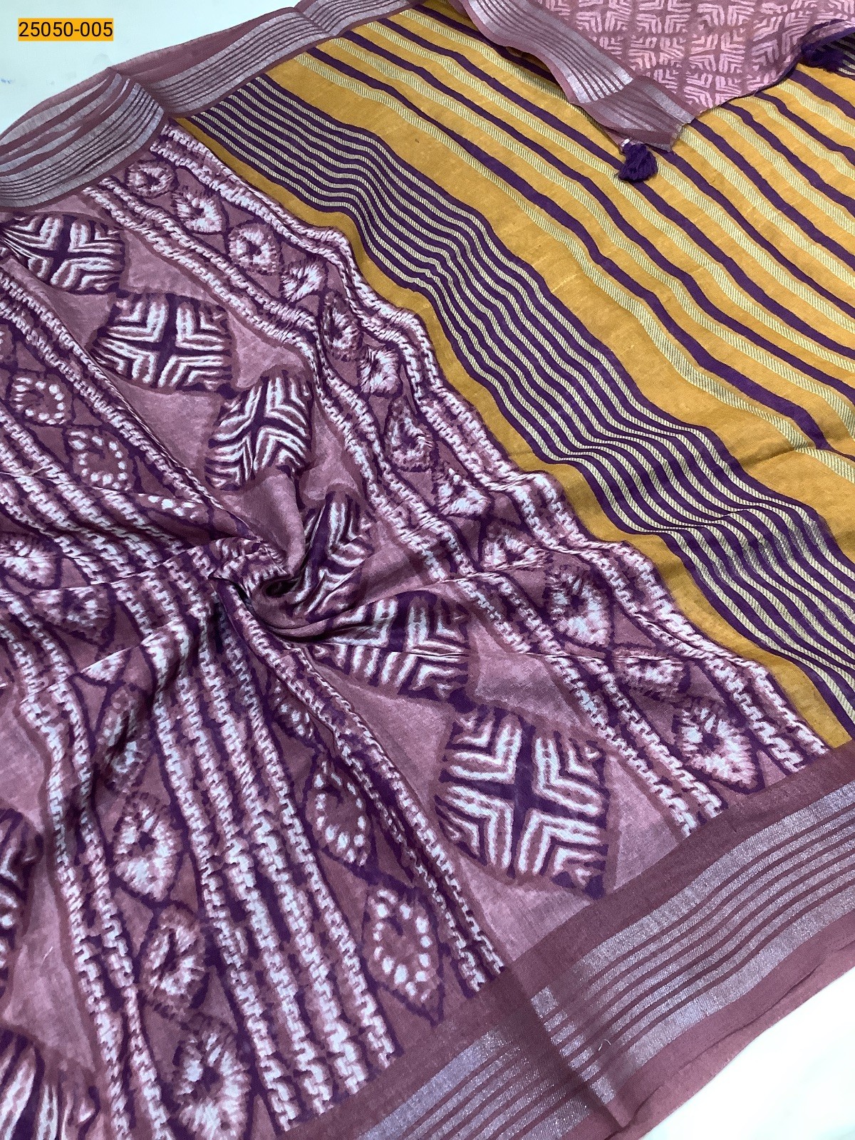 Brown Mulmul Digital Fancy Cotton Saree