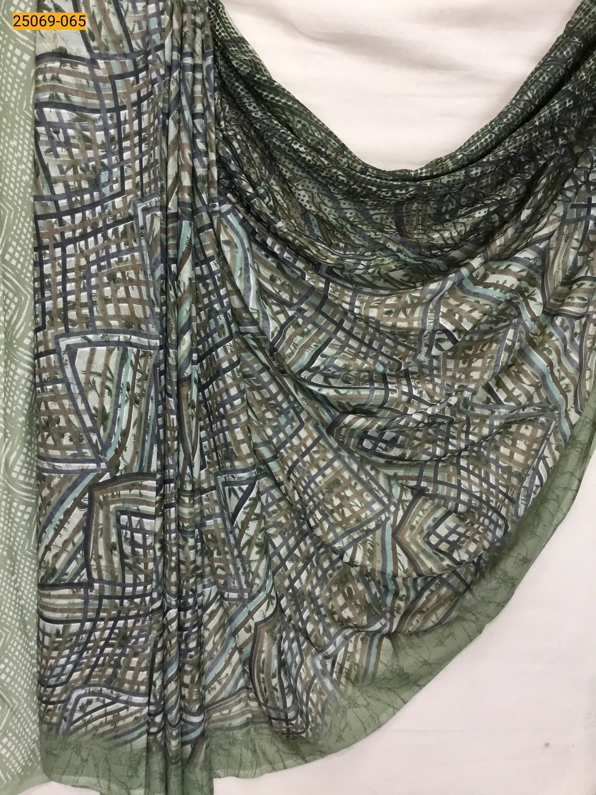 Green Chiffon printed sarees