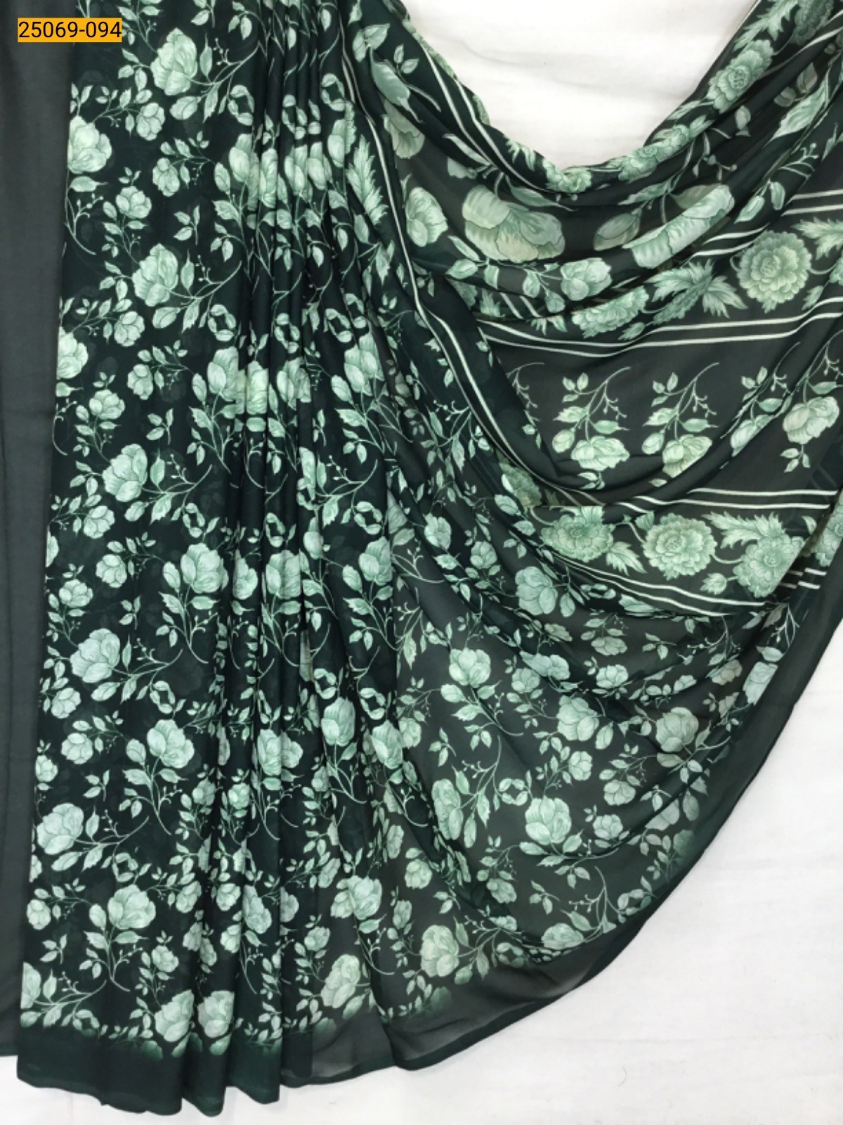 Green Chiffon printed sarees
