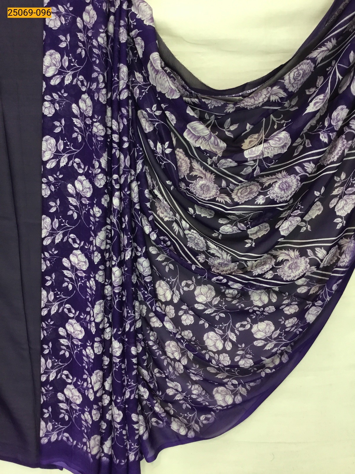 Violet Chiffon printed sarees
