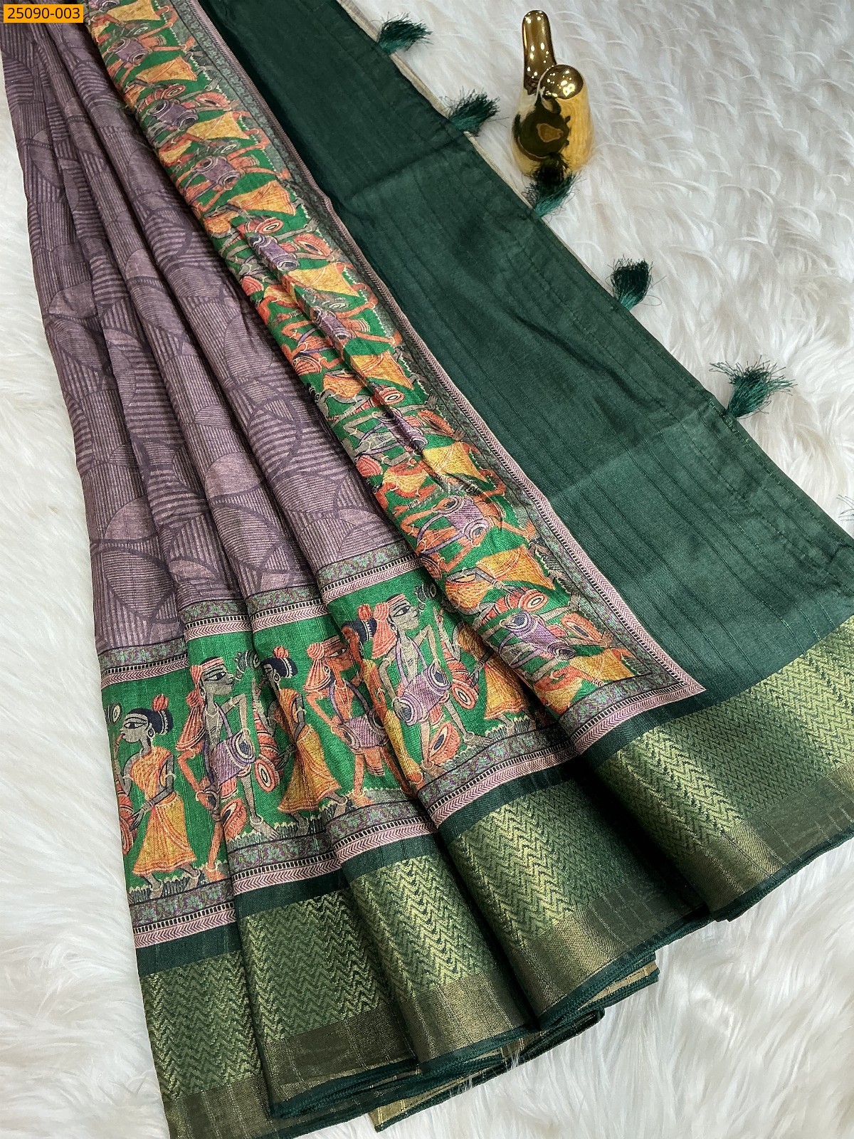 Lavendar Fancy Semi Tussar Silk Saree