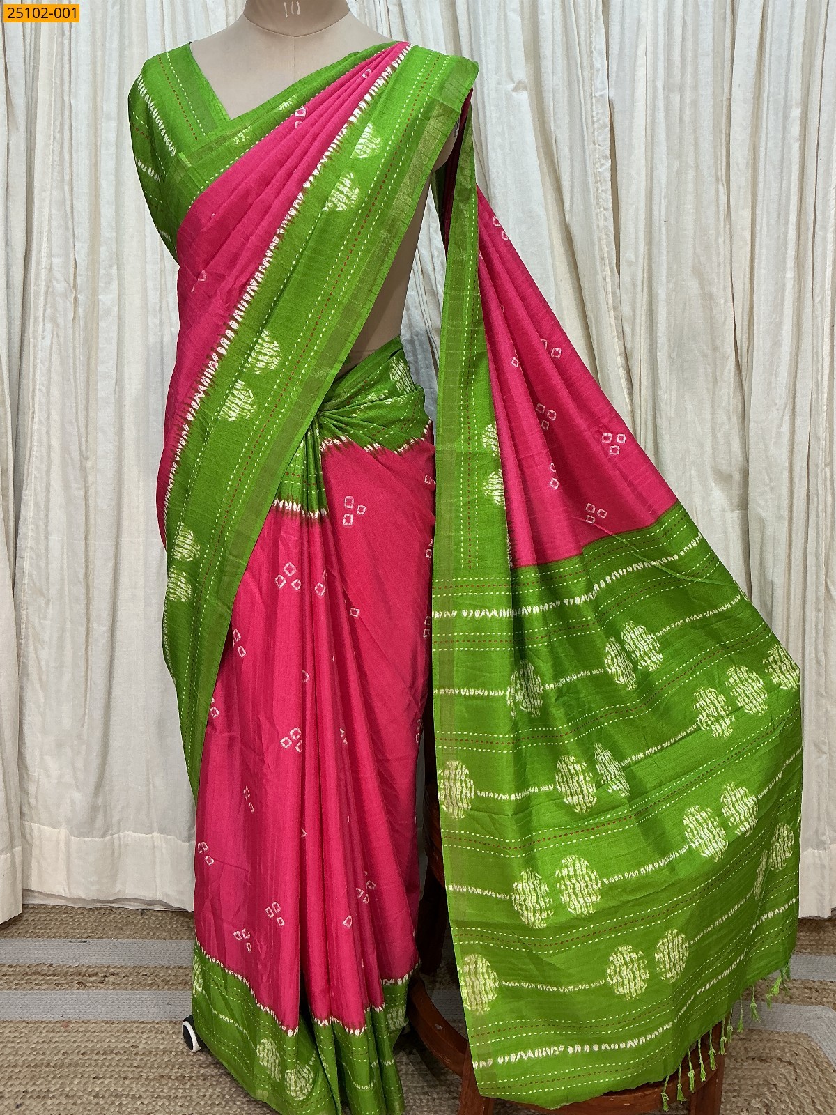 Rose Soft Linen Samkalin Silk Saree