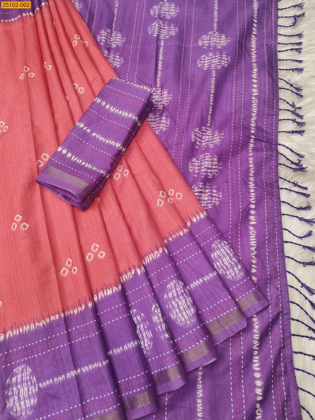 Peach Soft Linen Samkalin Silk Saree