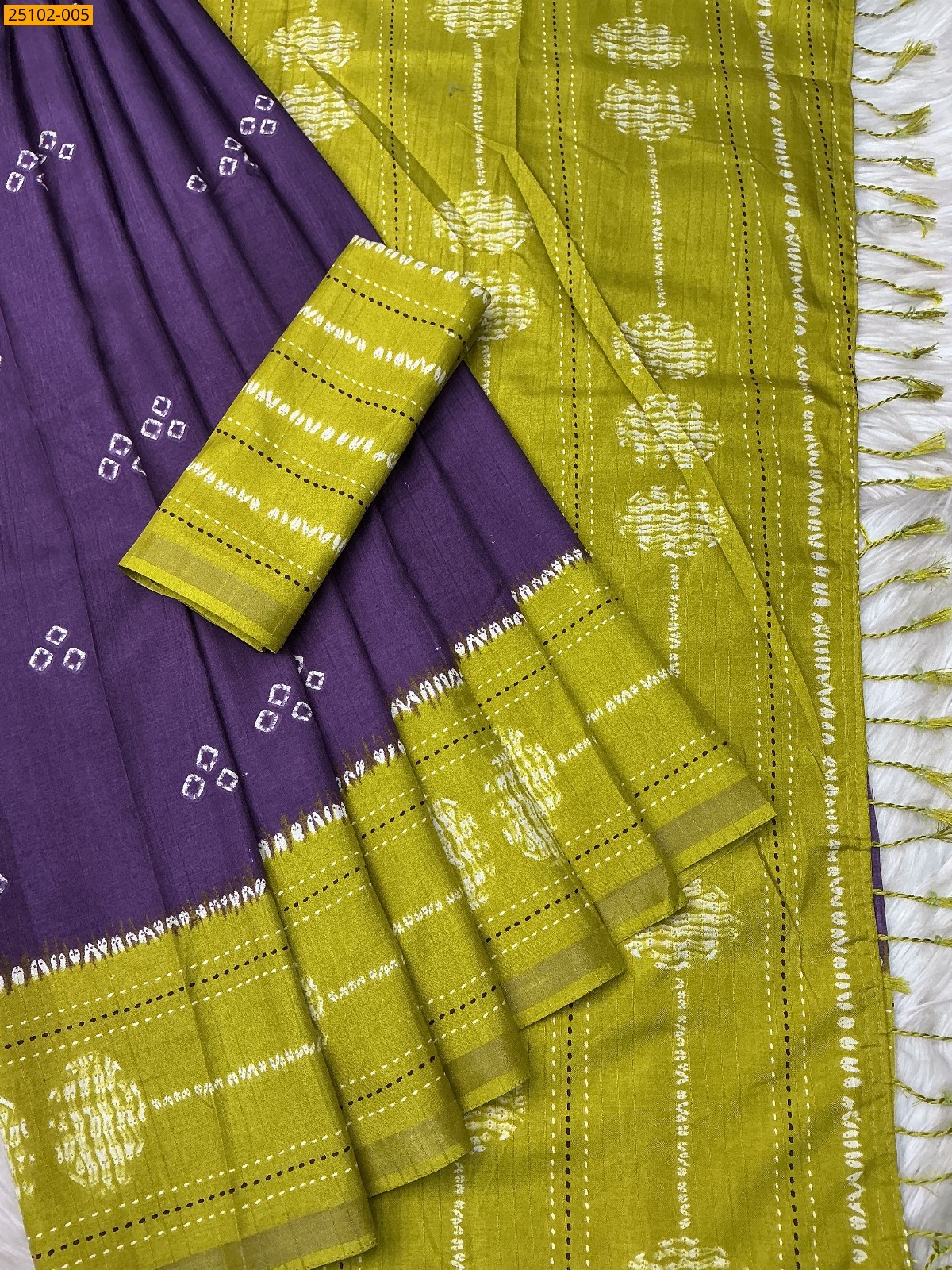 Light purple Soft Linen Samkalin Silk Saree