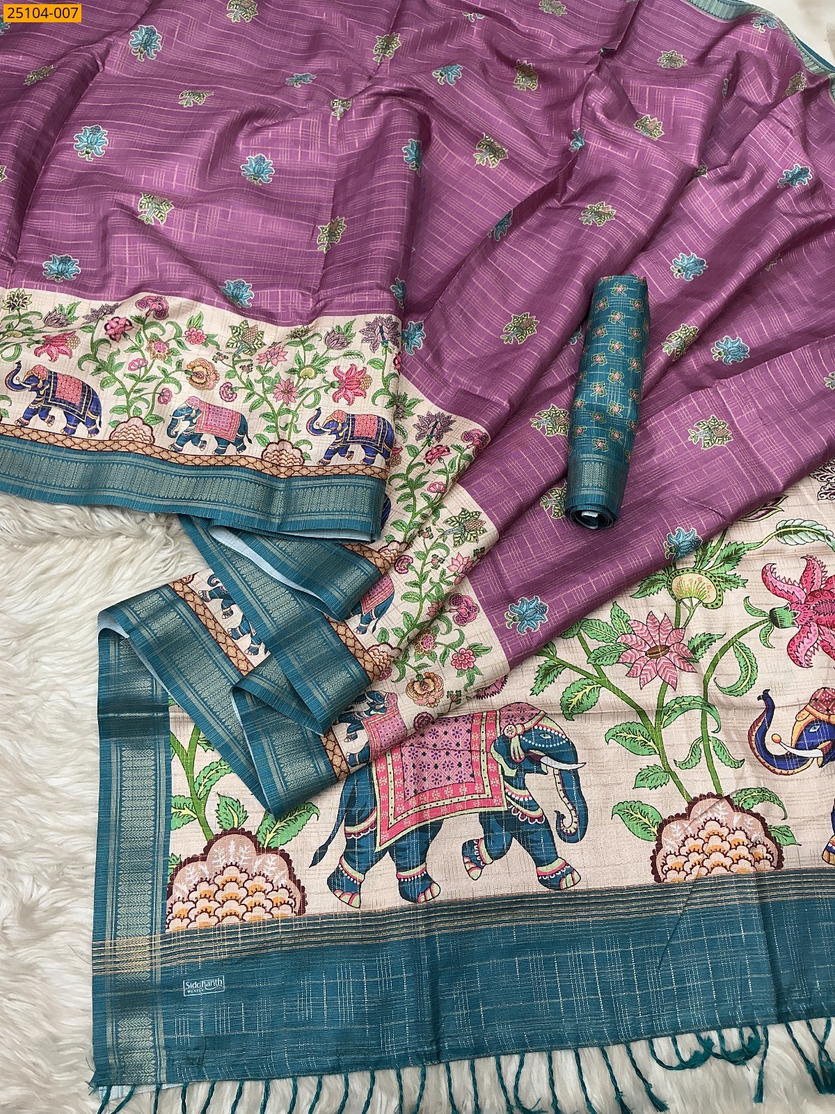 Onion pink Fancy Bhavya Silk saree
