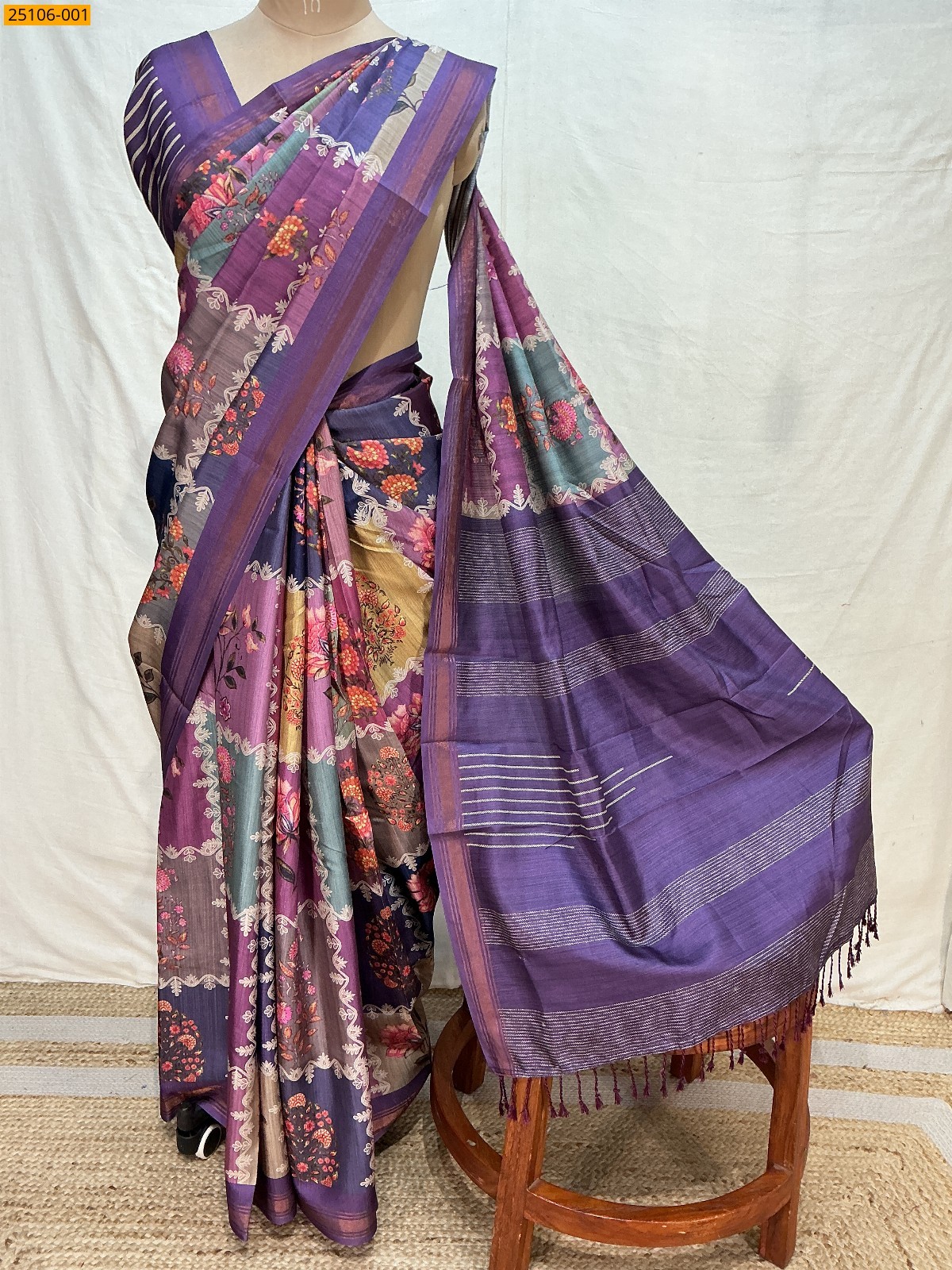Multi color Fancy birford silk printed sarees
