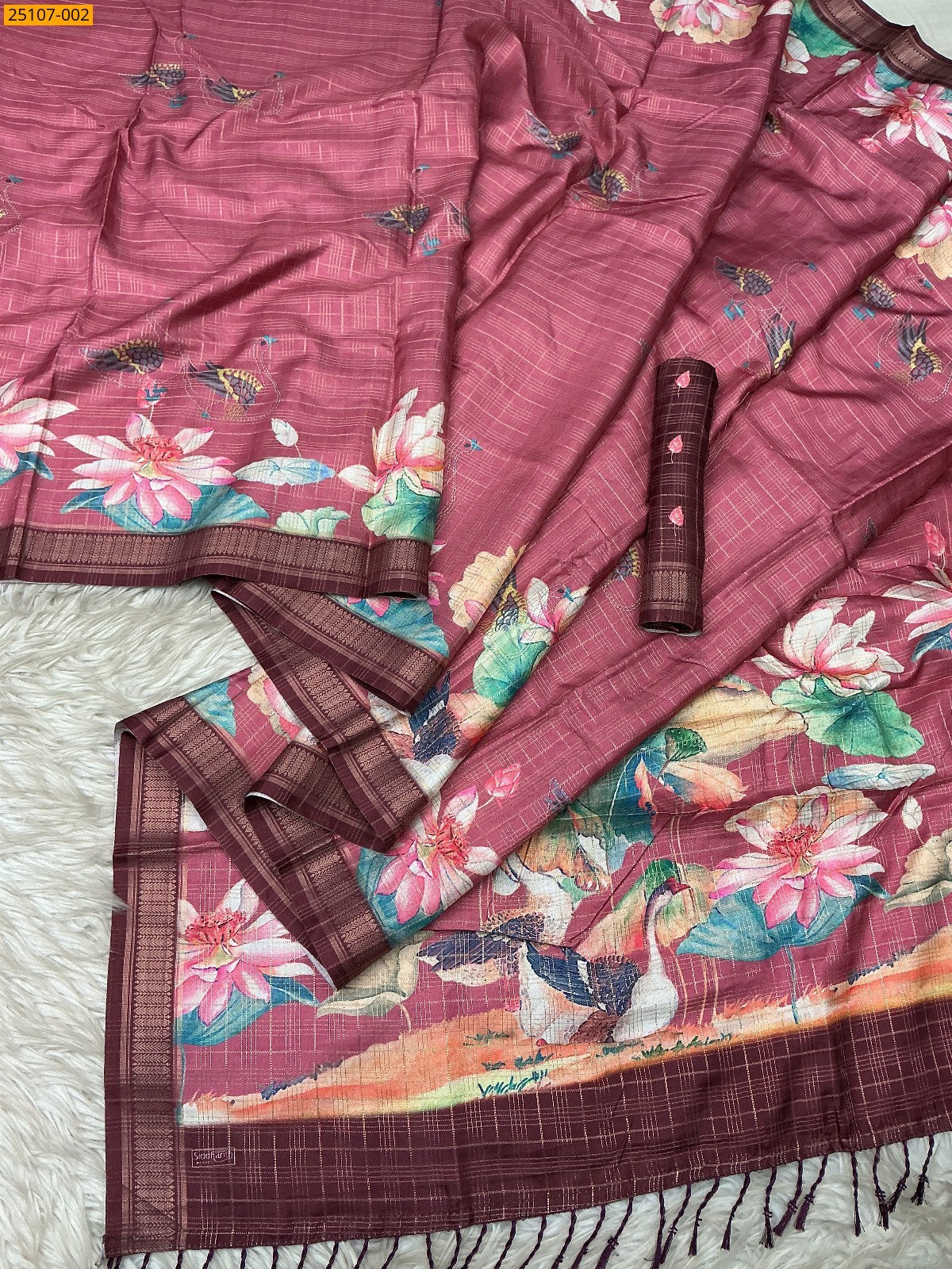 Pink Fancy Bunai Banaras Silk saree