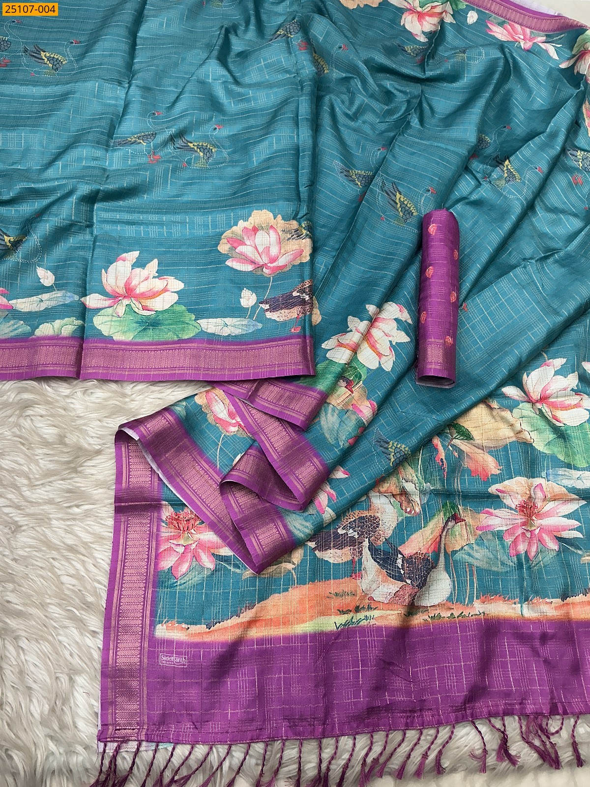 Blue Fancy Bunai Banaras Silk saree