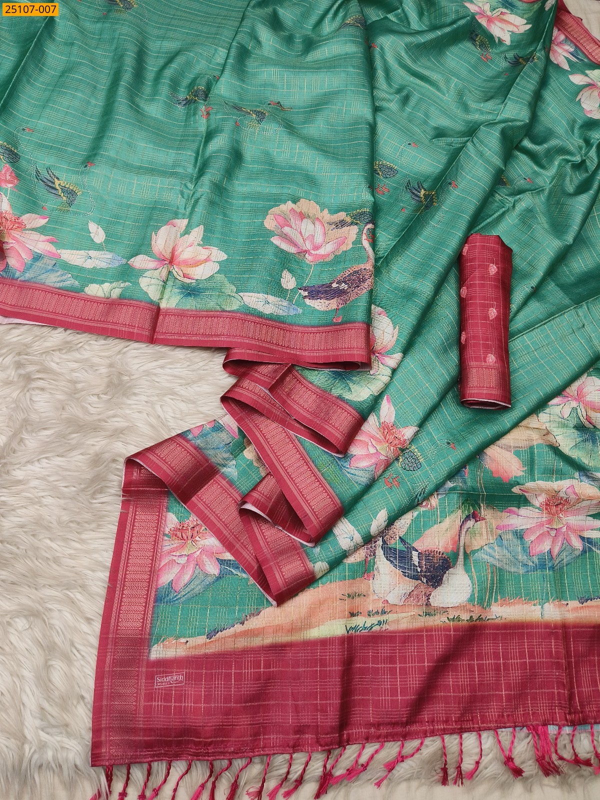Green Fancy Bunai Banaras Silk saree