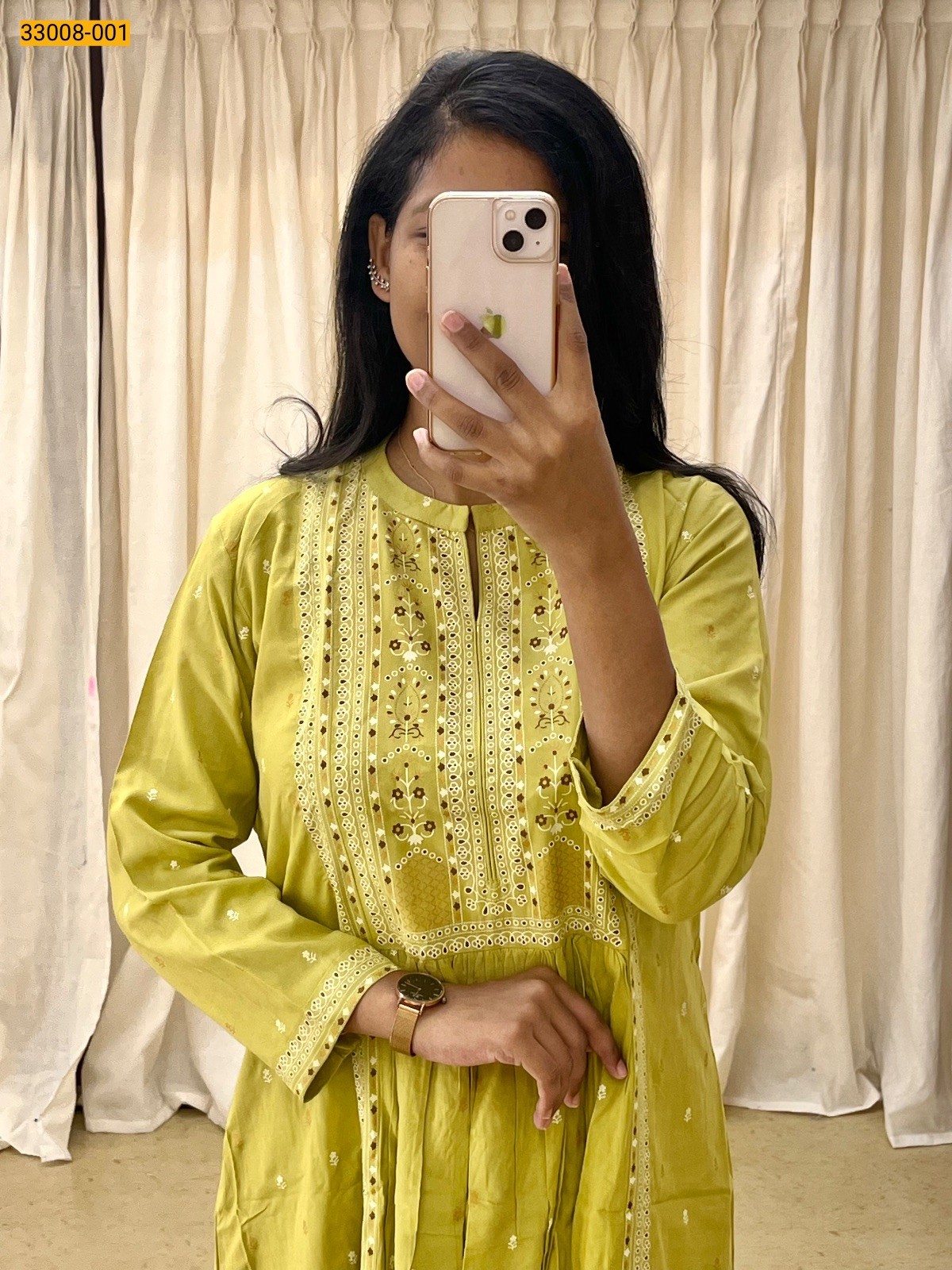 Green Rayon Cotton Coord Set