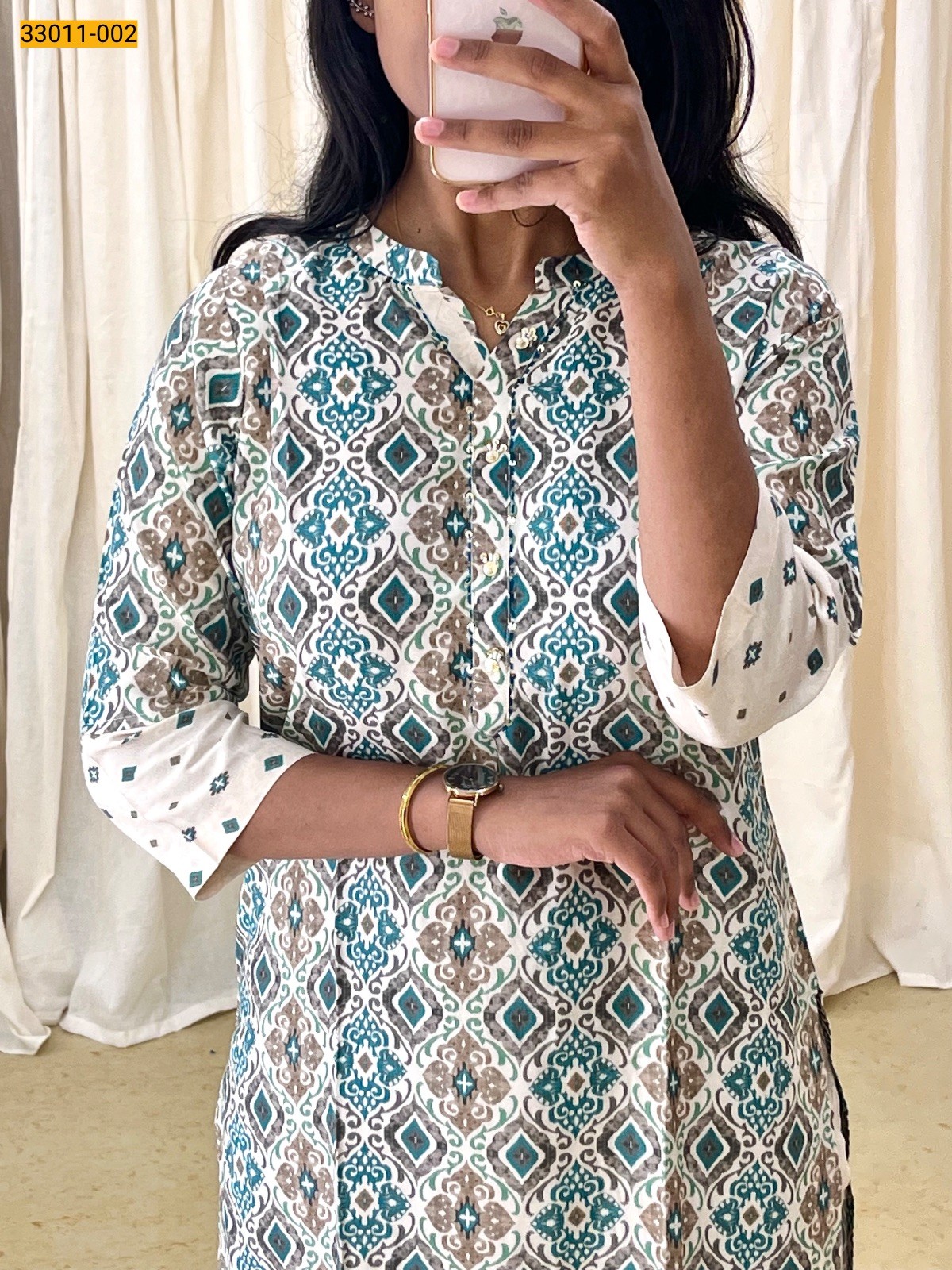 Cream Soft Rayon Cotton Coord Set