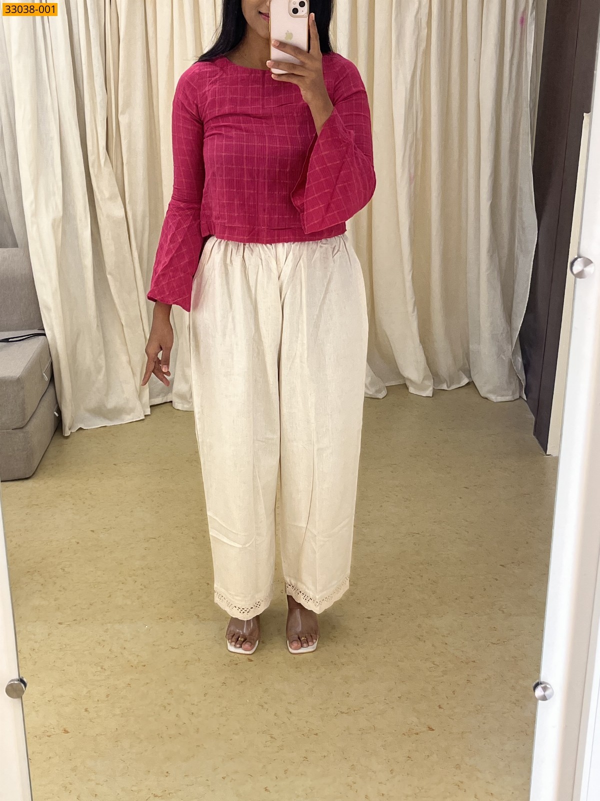 Half White Organic Cotton Palazzo Pant