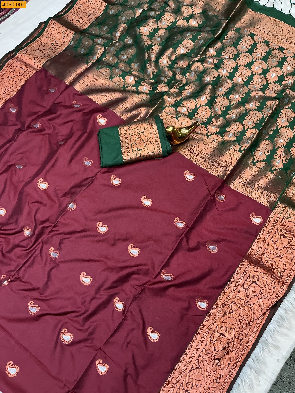 Maroon Premium Soft Silk Meena Butta Saree