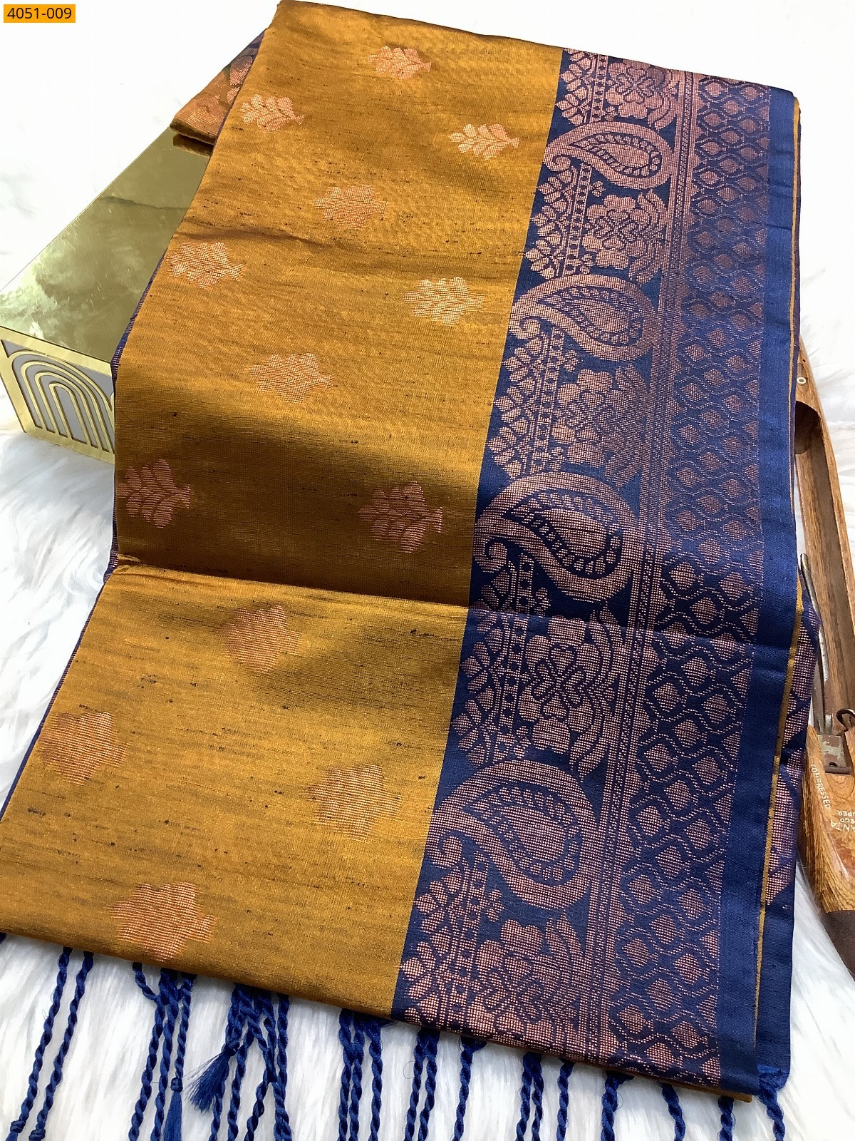 Mustard Yellow Kanjivarram soft slub silk saree