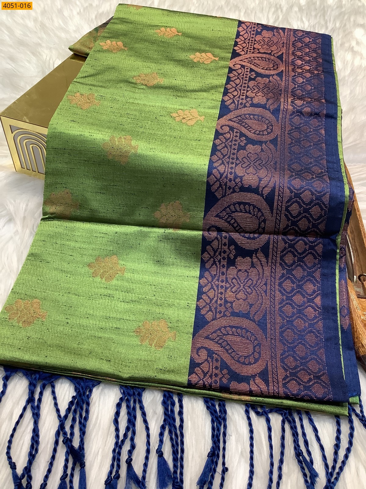 Green Kanjivarram soft slub silk saree
