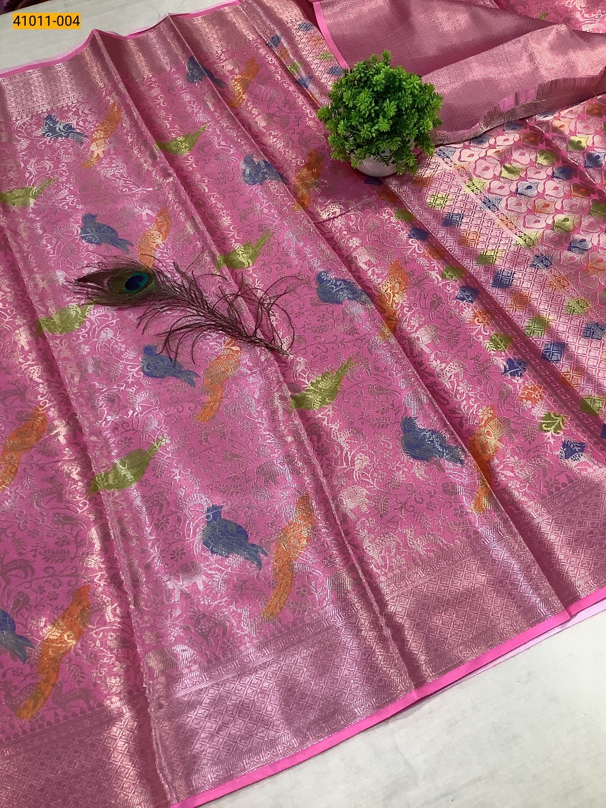 Pink Fancy Mysore Warm silk saree