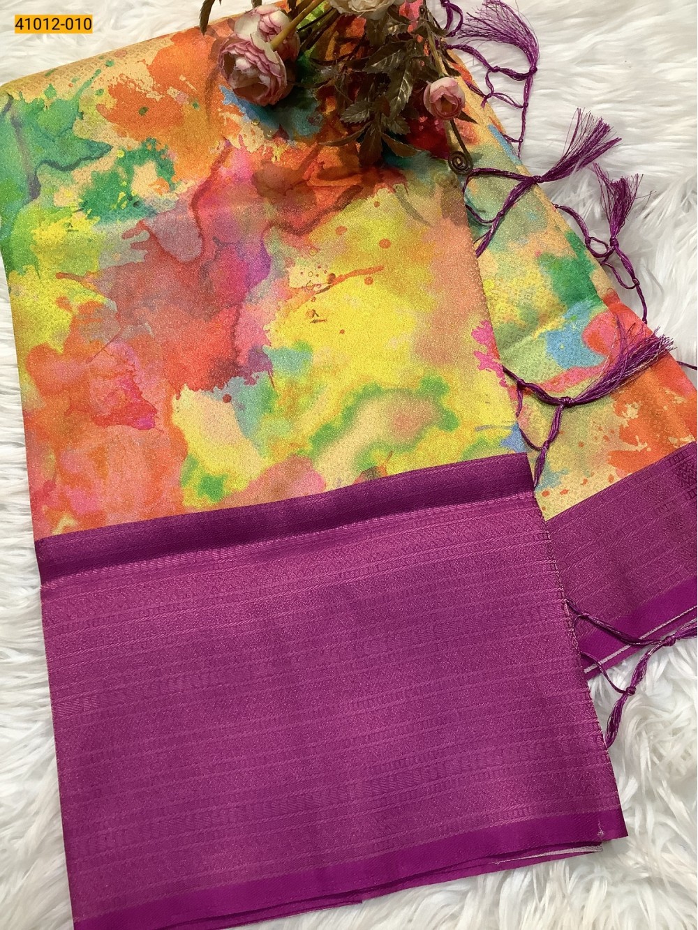 Multi Color Digital Print Banarasi Soft Silk Saree Multi Color Digital Print Banarasi Soft Silk Saree