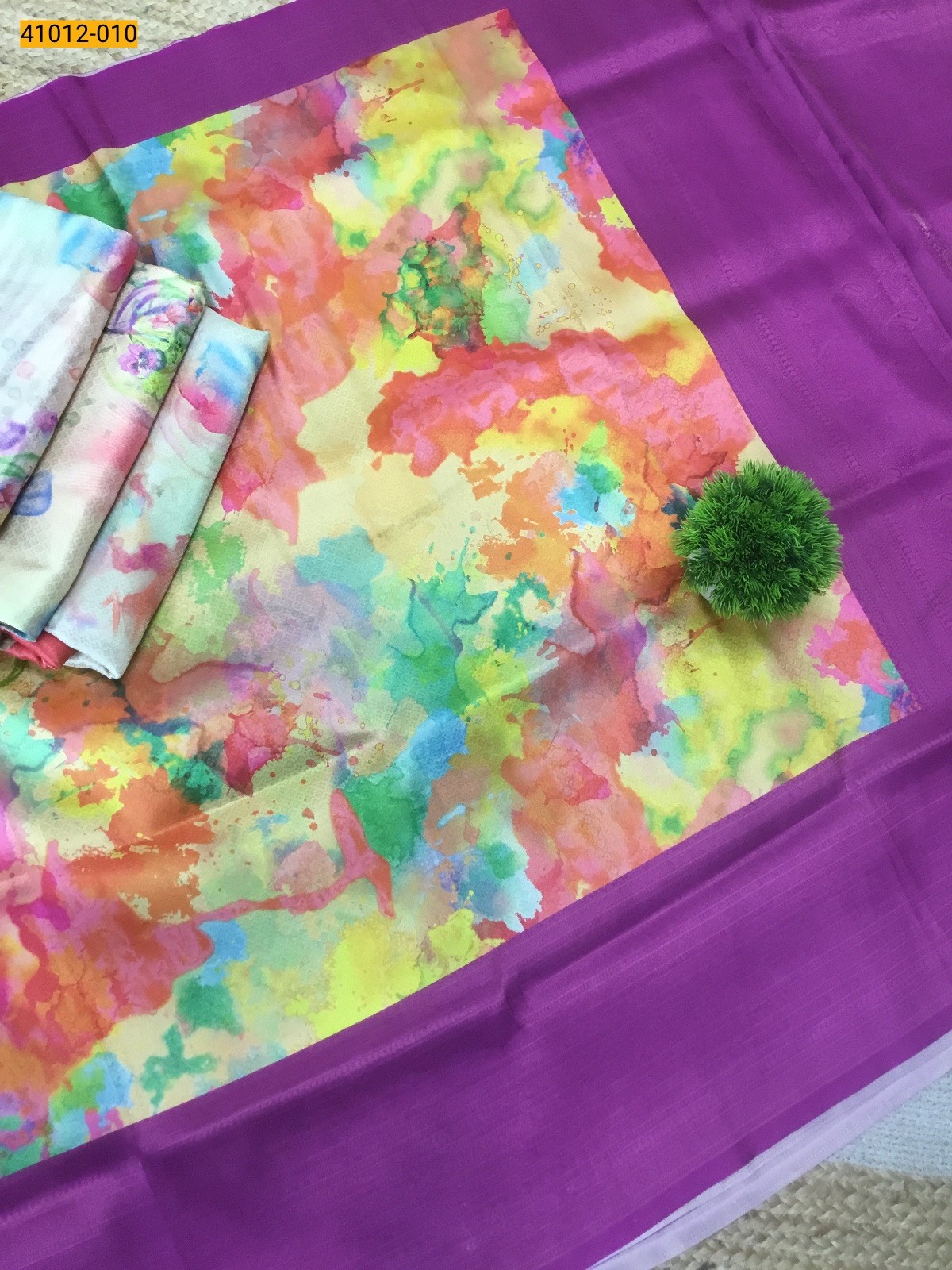 Multi Color Digital Print Banarasi Soft Silk Saree