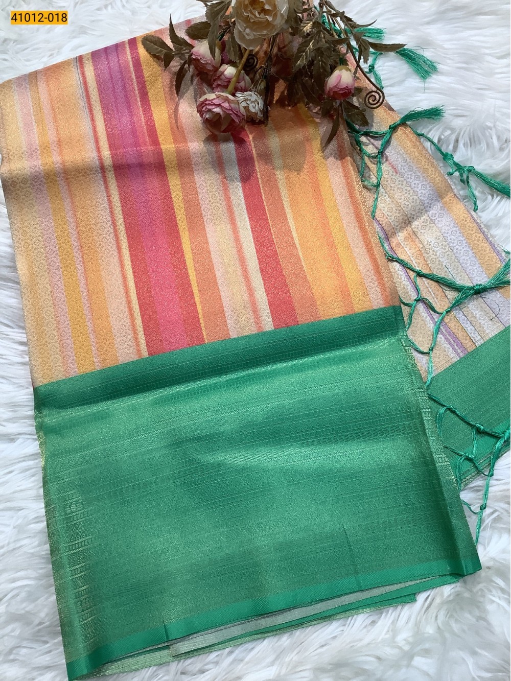Multi Color Digital Print Banarasi Soft Silk Saree Multi Color Digital Print Banarasi Soft Silk Saree
